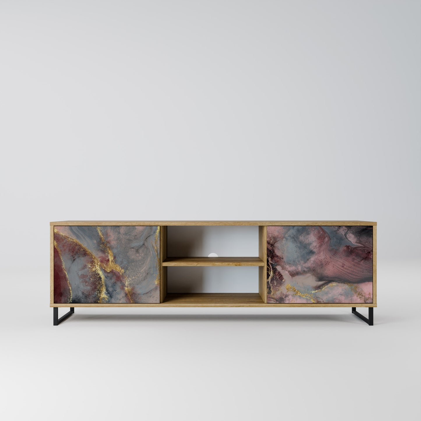 GOLDEN TIDES 2-Door TV Stand in Oak Effect