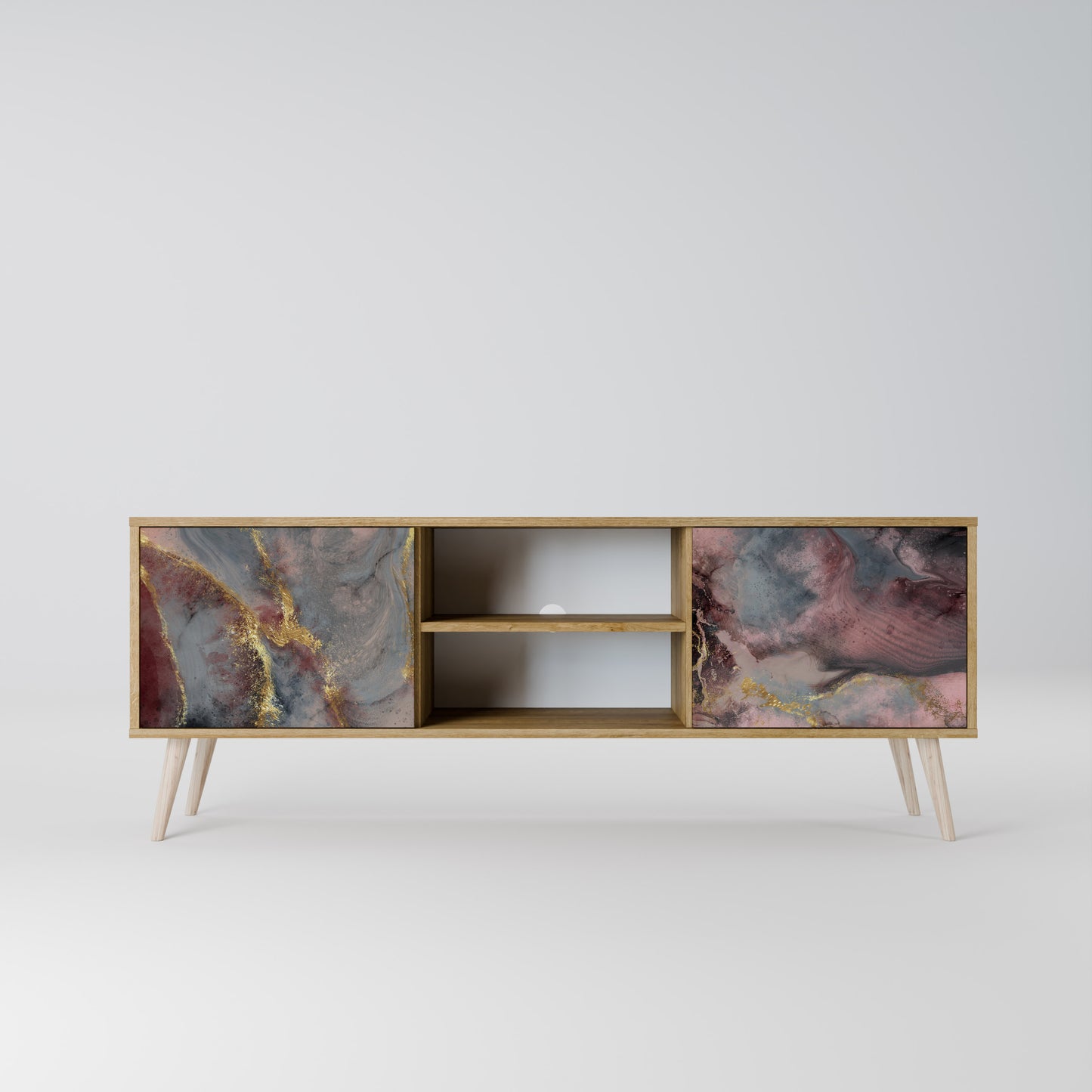 GOLDEN TIDES 2-Door TV Stand in Oak Effect