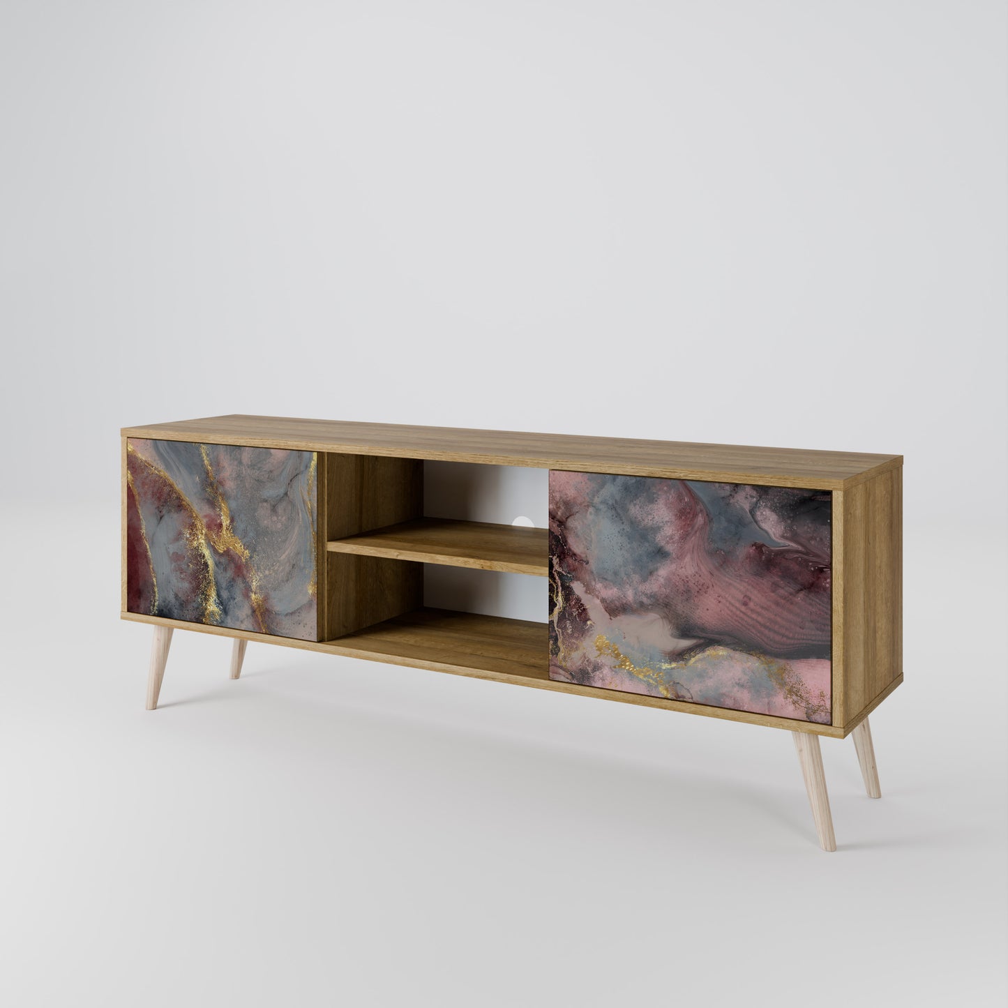 GOLDEN TIDES 2-Door TV Stand in Oak Effect