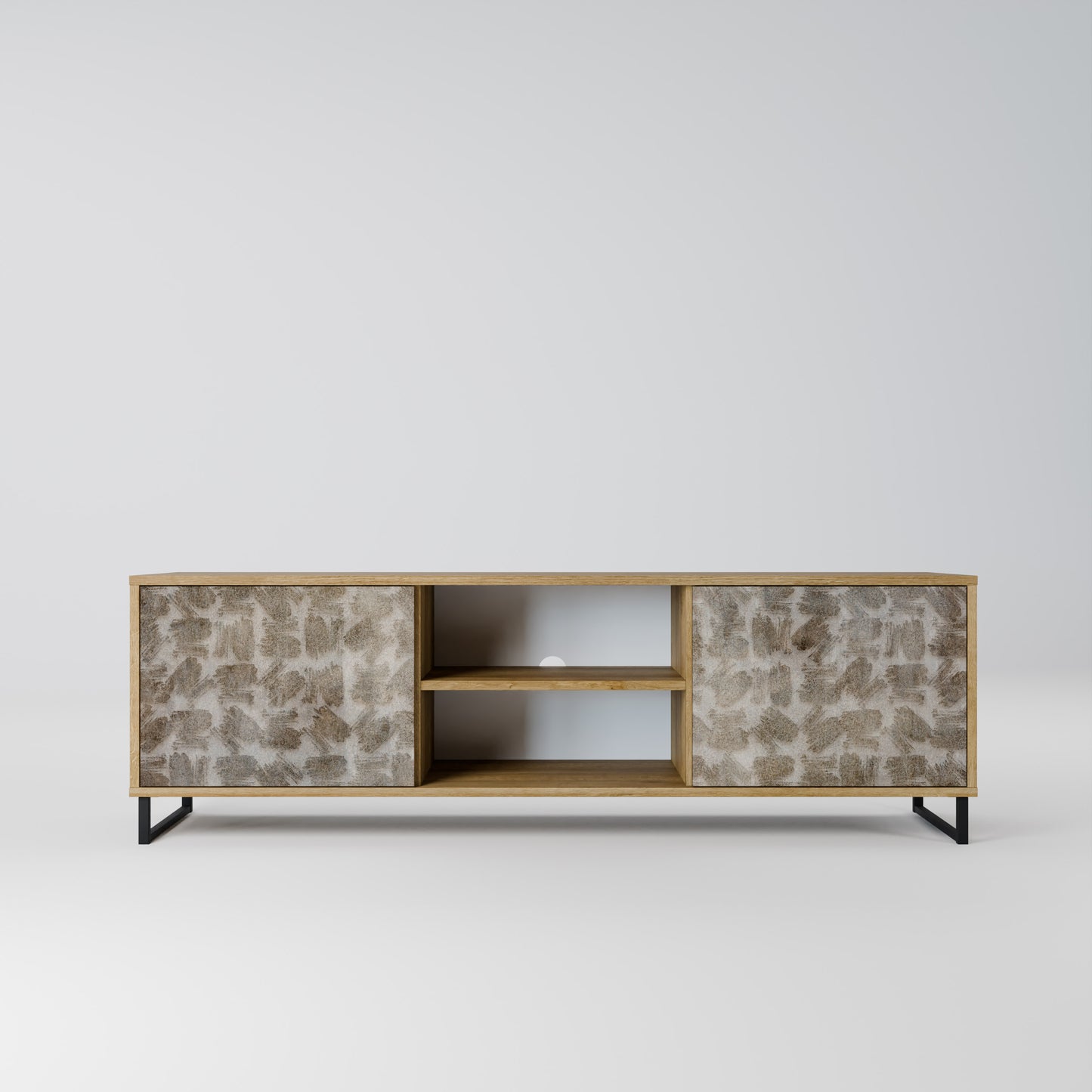 SLIGHTLY BLURRED 2-Door TV Stand in Oak Effect