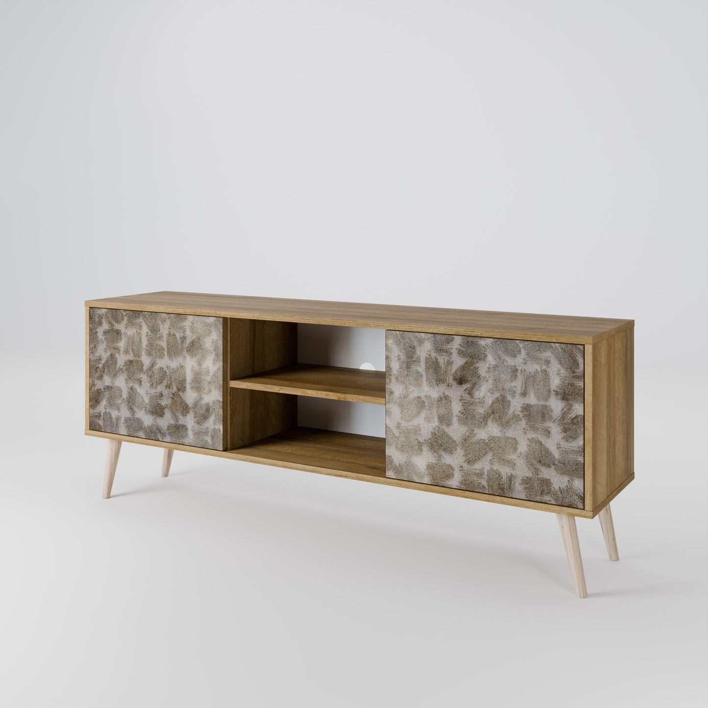 SLIGHTLY BLURRED 2-Door TV Stand in Oak Effect
