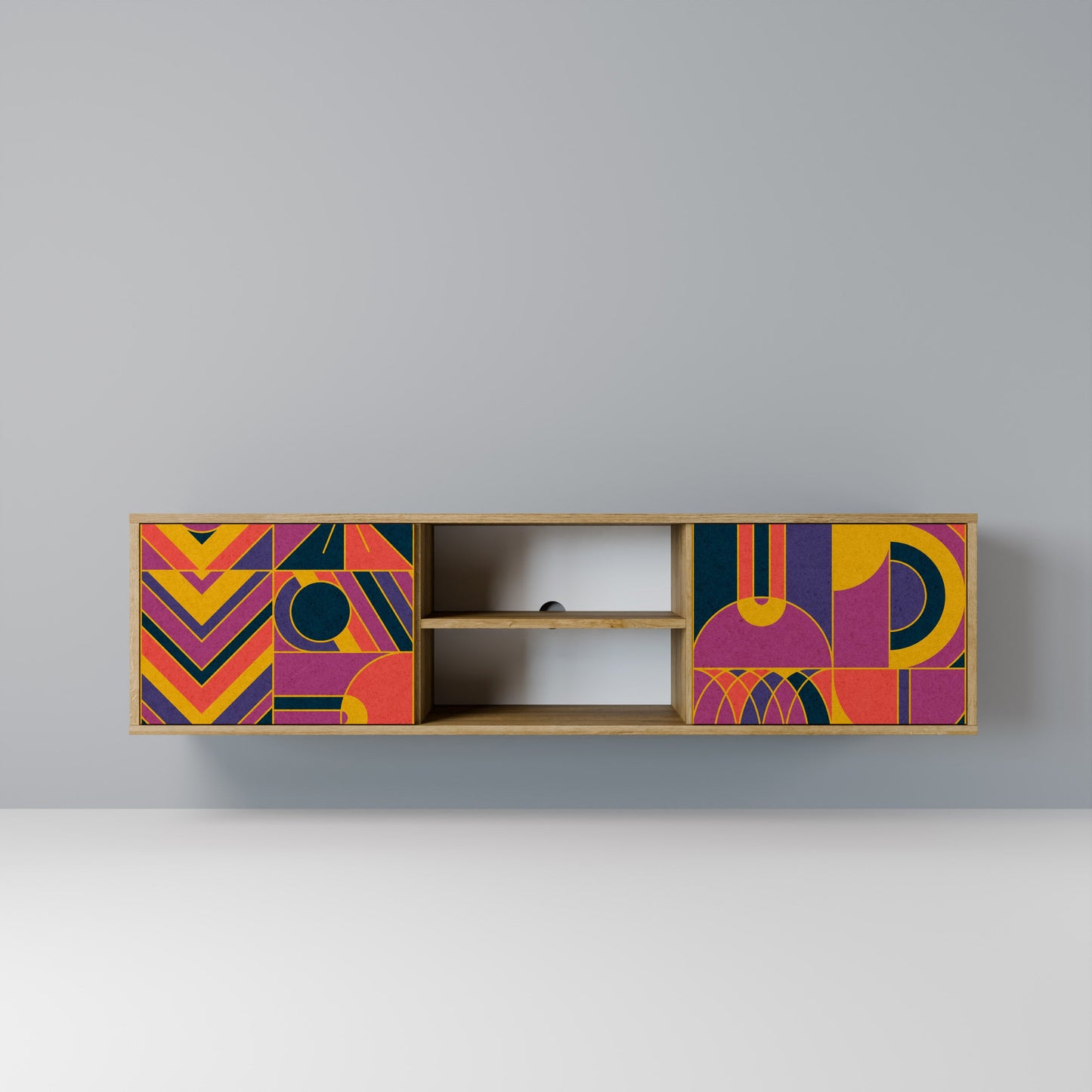 ELECTRIC PATTERNS 2-Door TV Stand in Oak Effect
