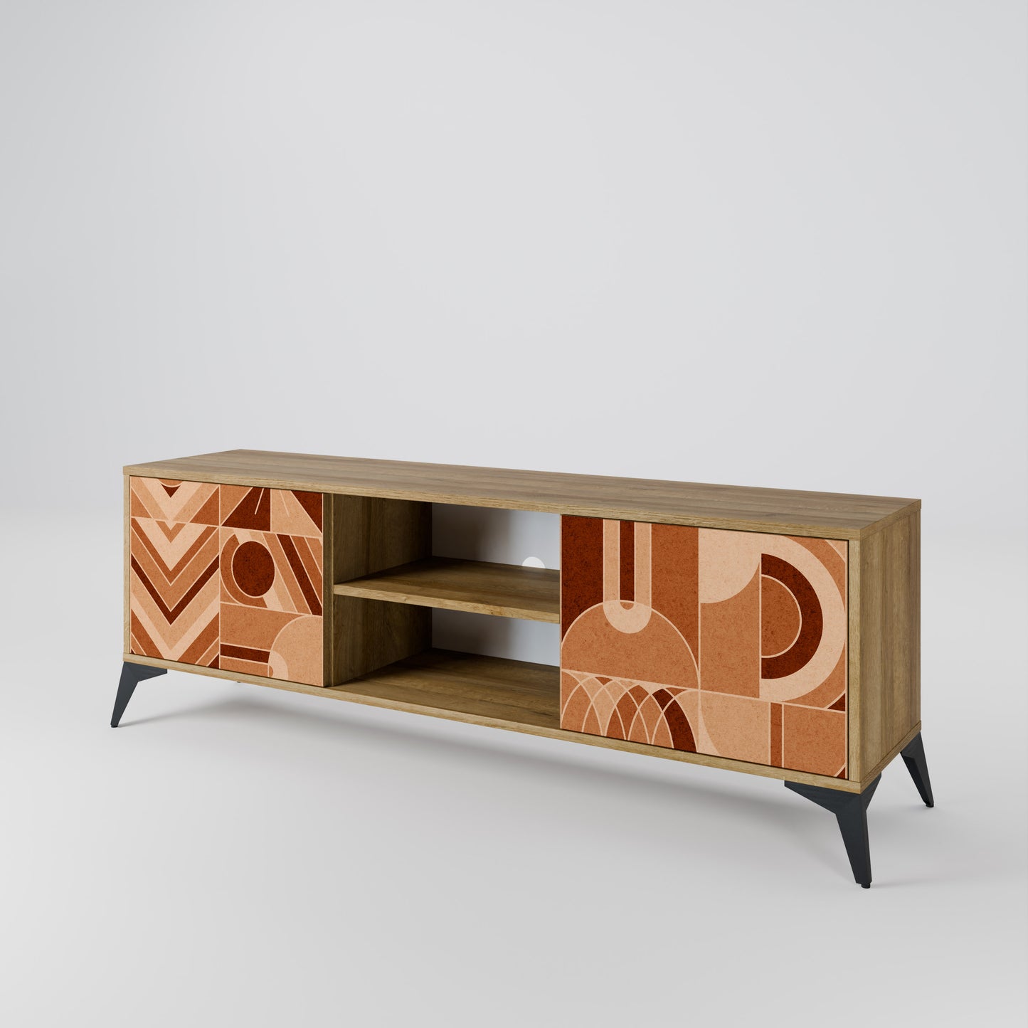 PRISM MOSAIC 2-Door TV Stand in Oak Effect