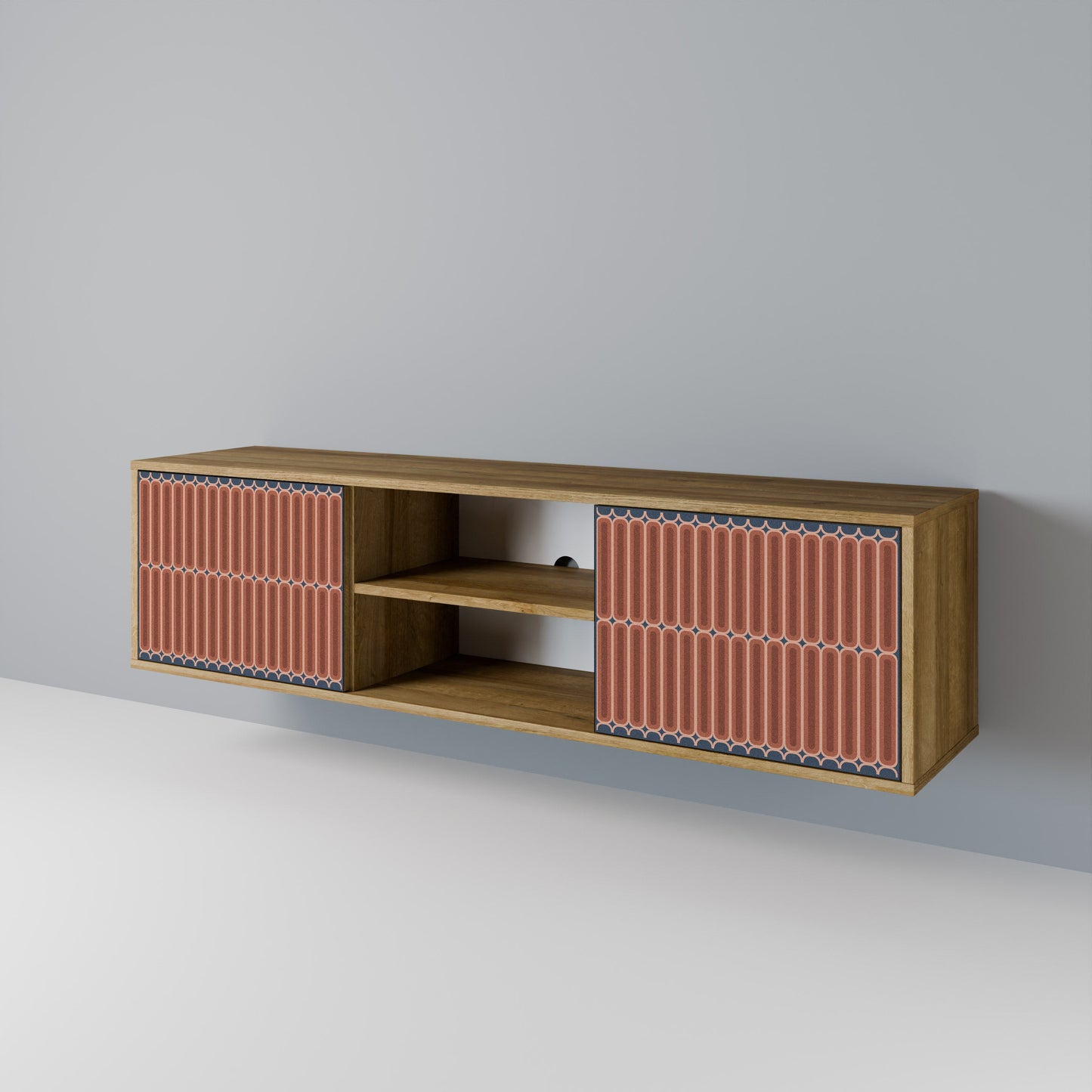 HYPNOTIC GATE 2-Door TV Stand in Oak Effect
