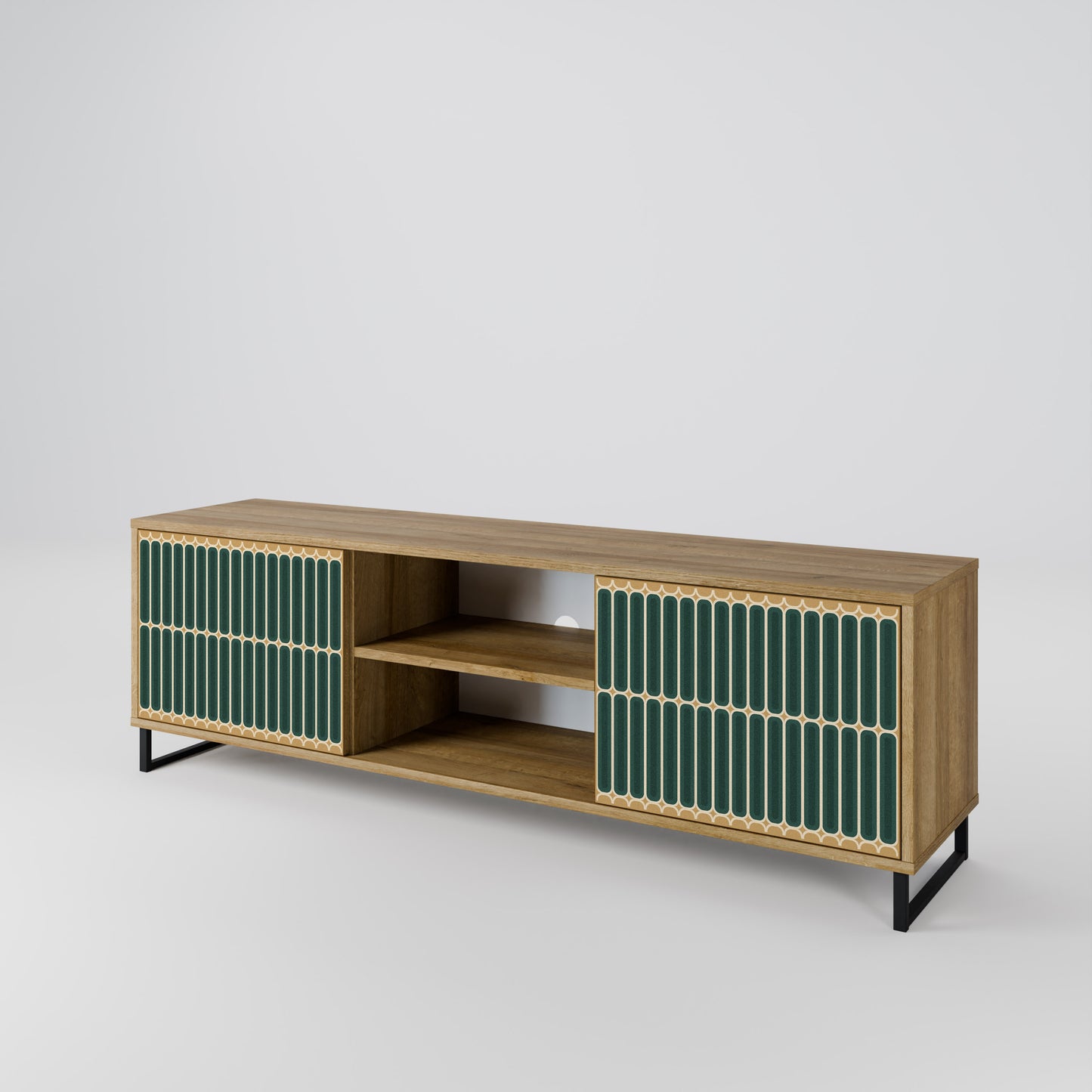 ILUSION GATE 2-Door TV Stand in Oak Effect