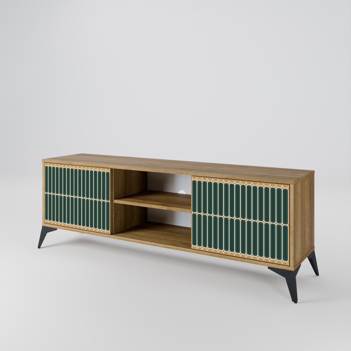 ILUSION GATE 2-Door TV Stand in Oak Effect