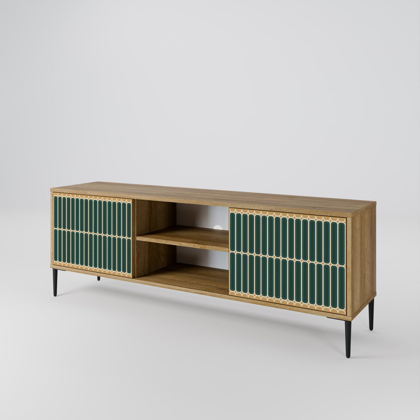 ILUSION GATE 2-Door TV Stand in Oak Effect