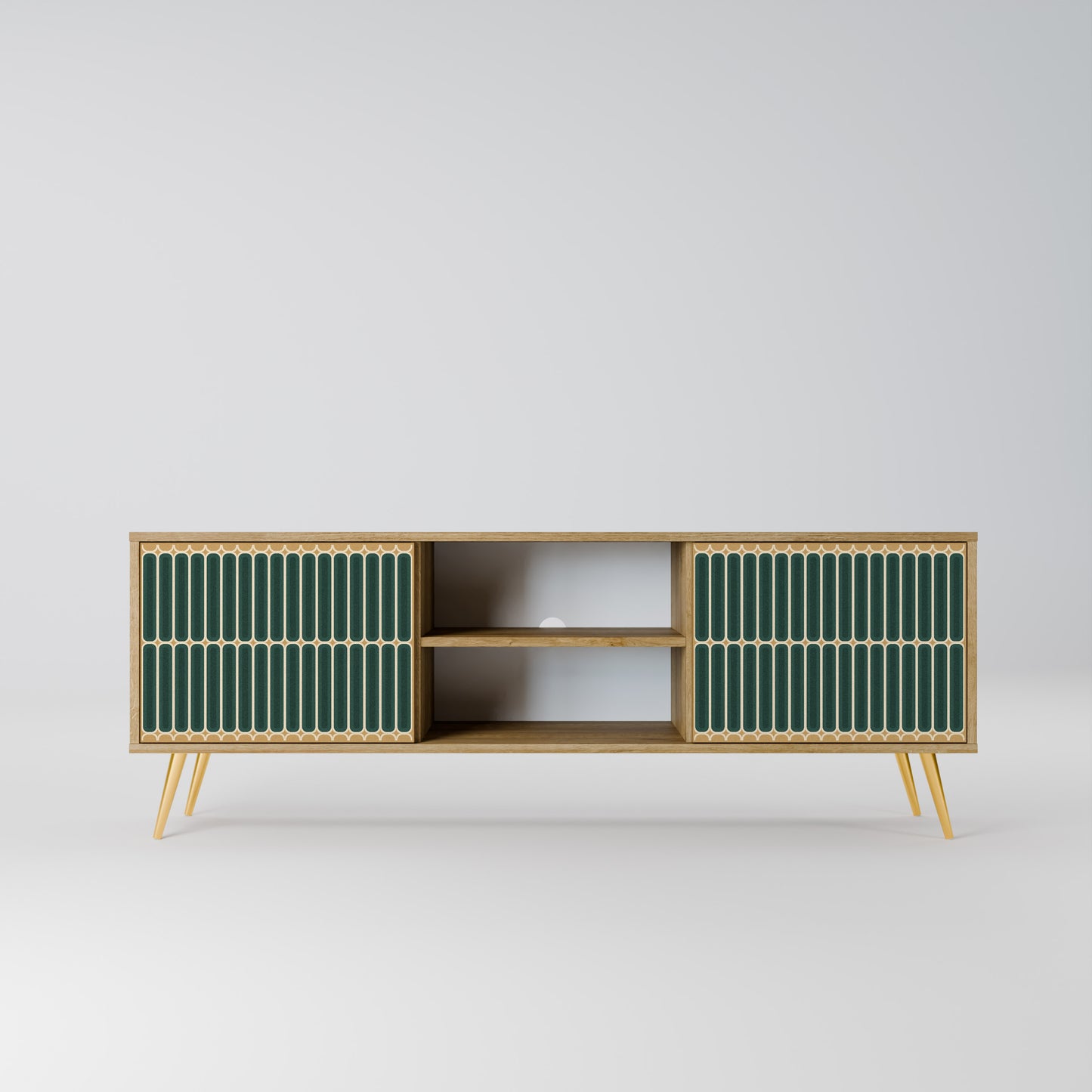 ILUSION GATE 2-Door TV Stand in Oak Effect