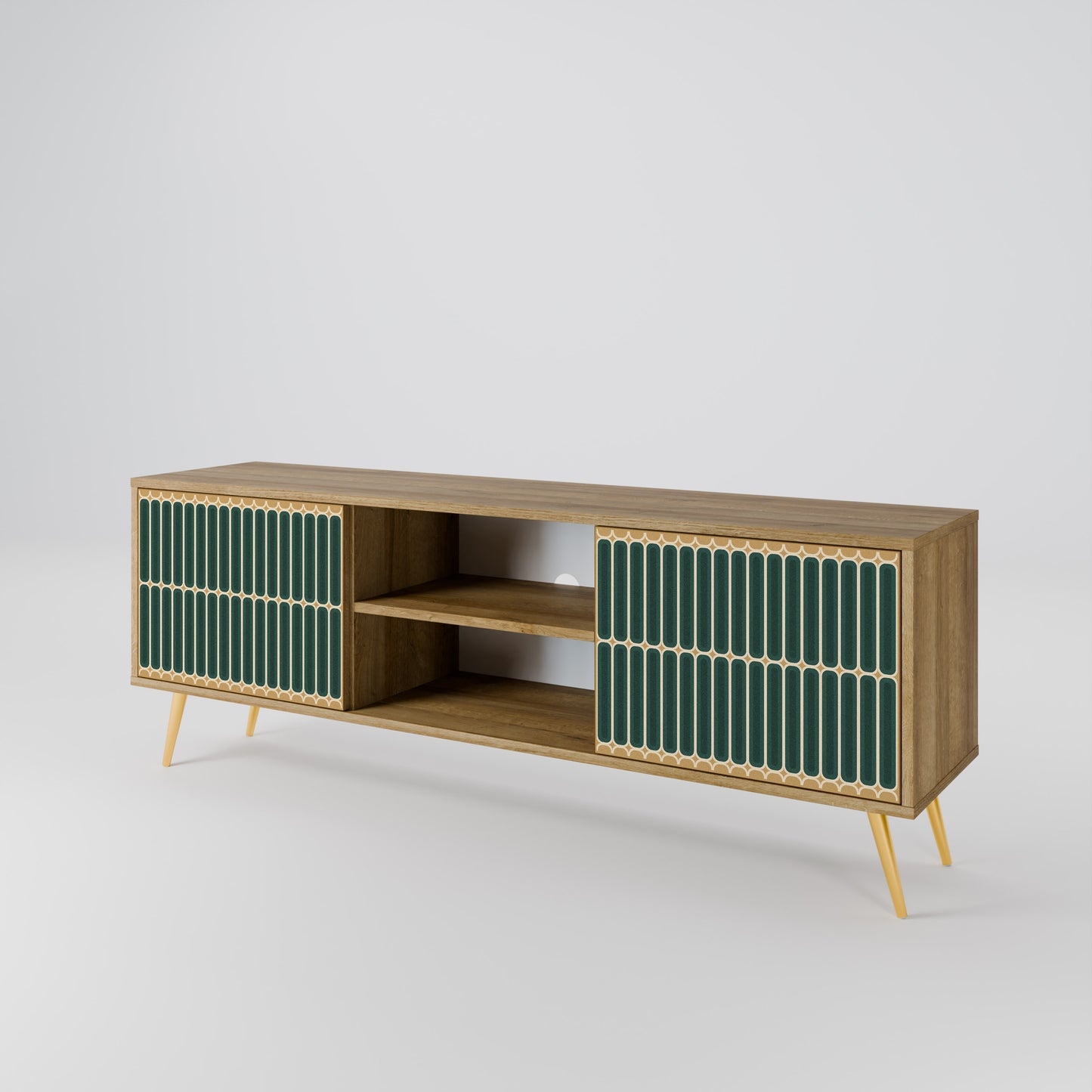 ILUSION GATE 2-Door TV Stand in Oak Effect