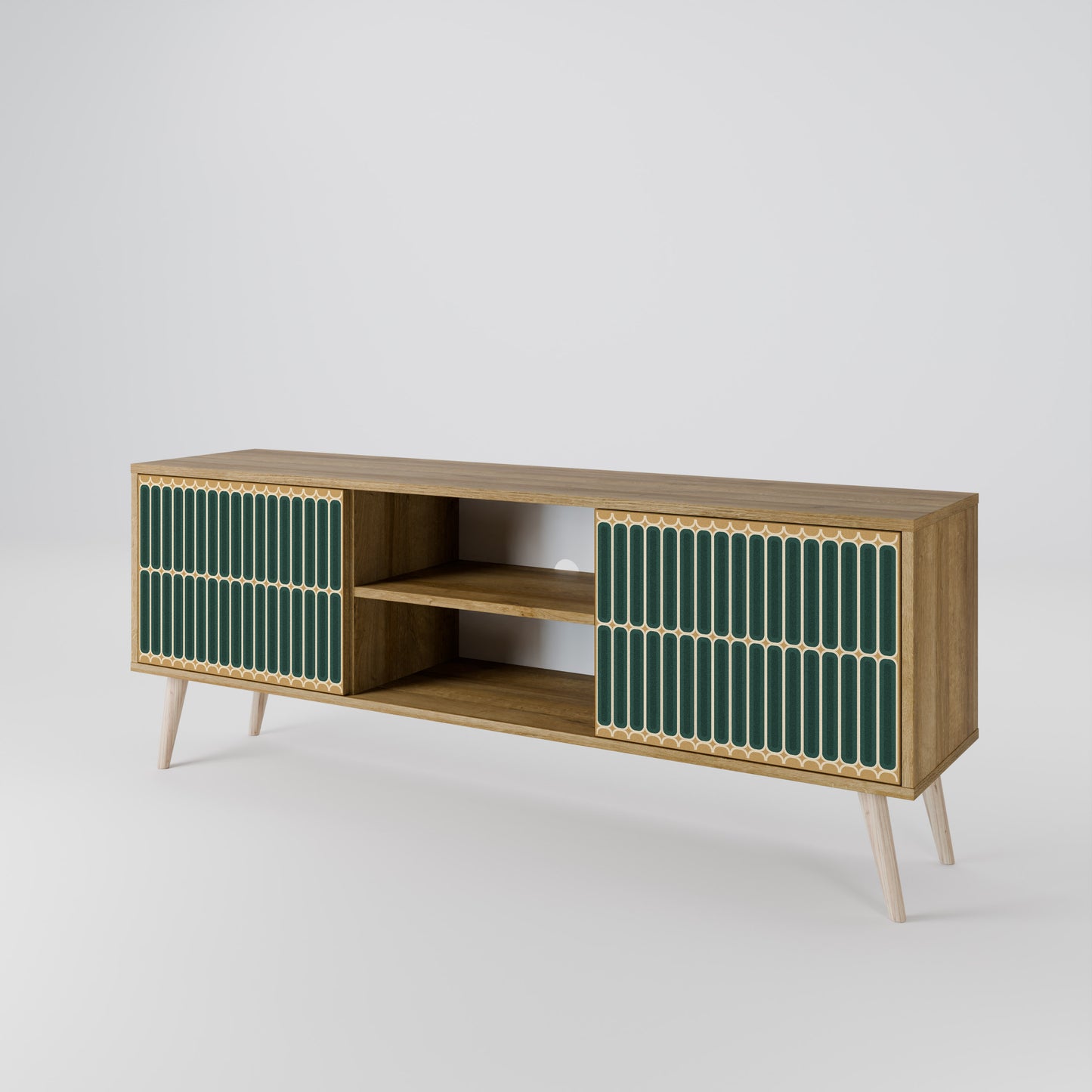 ILUSION GATE 2-Door TV Stand in Oak Effect