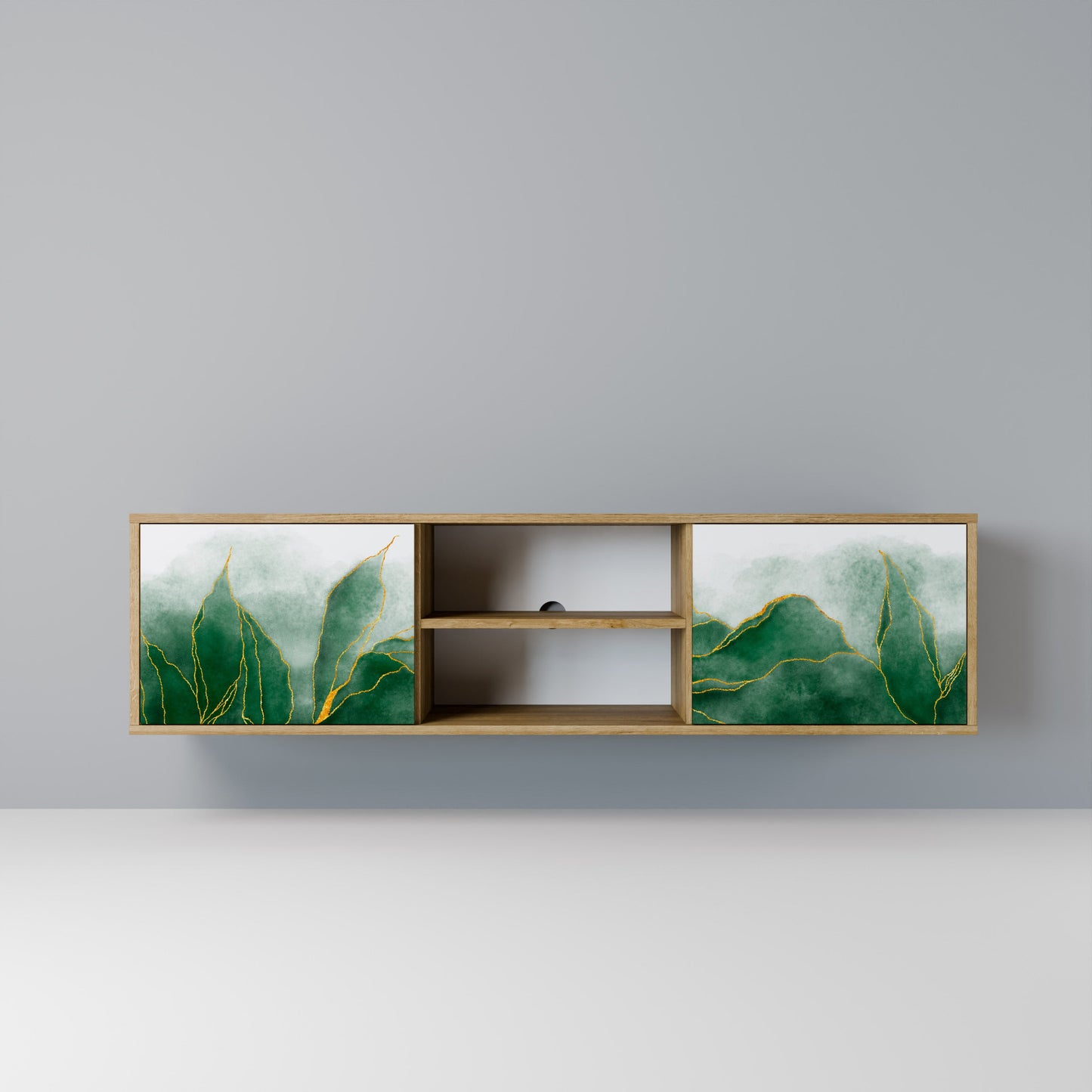 EXPENSIVE NATURE 2-Door TV Stand in Oak Effect