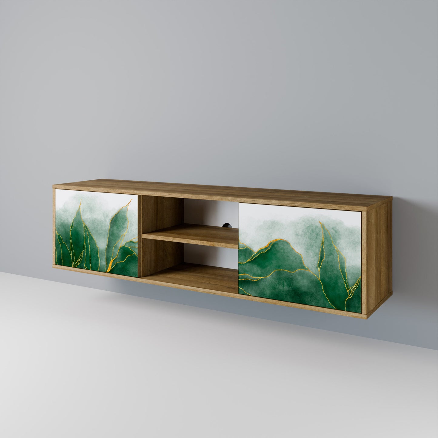 EXPENSIVE NATURE 2-Door TV Stand in Oak Effect