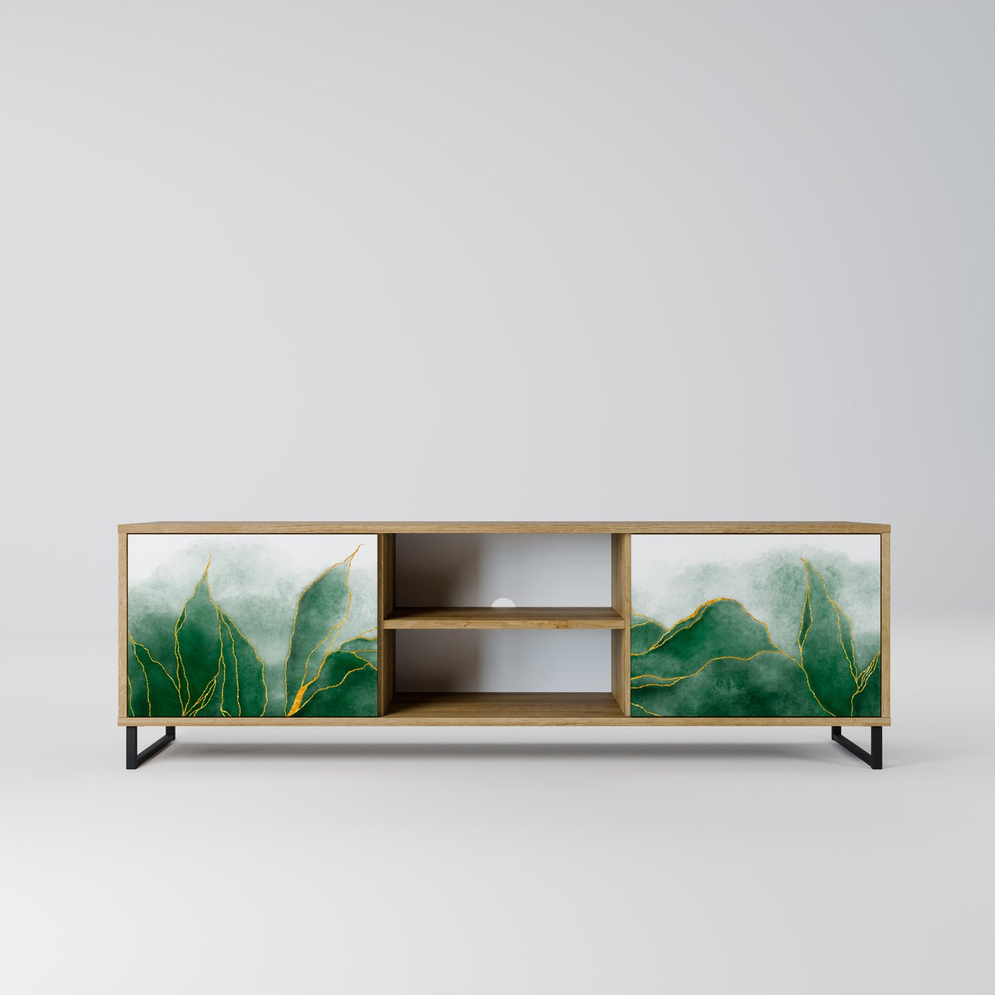 EXPENSIVE NATURE 2-Door TV Stand in Oak Effect