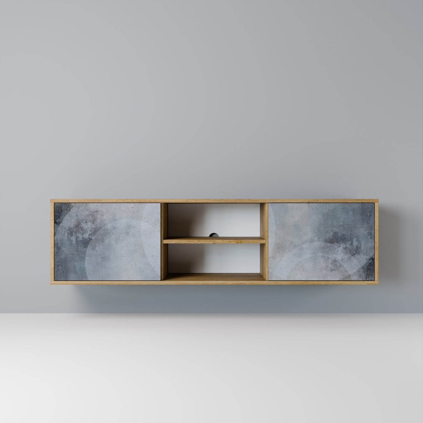 MUTED ARC 2-Door TV Stand in Oak Effect