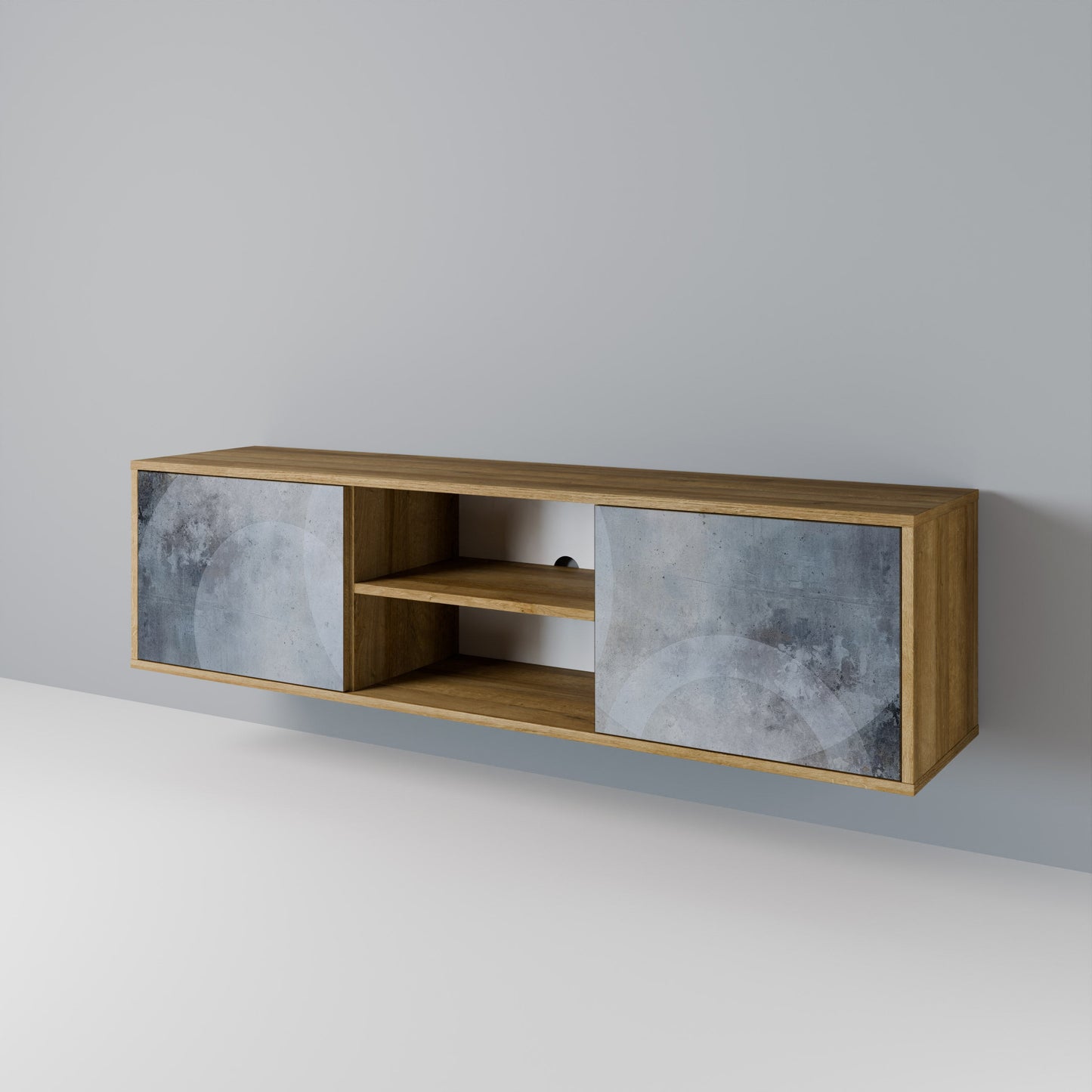 MUTED ARC 2-Door TV Stand in Oak Effect