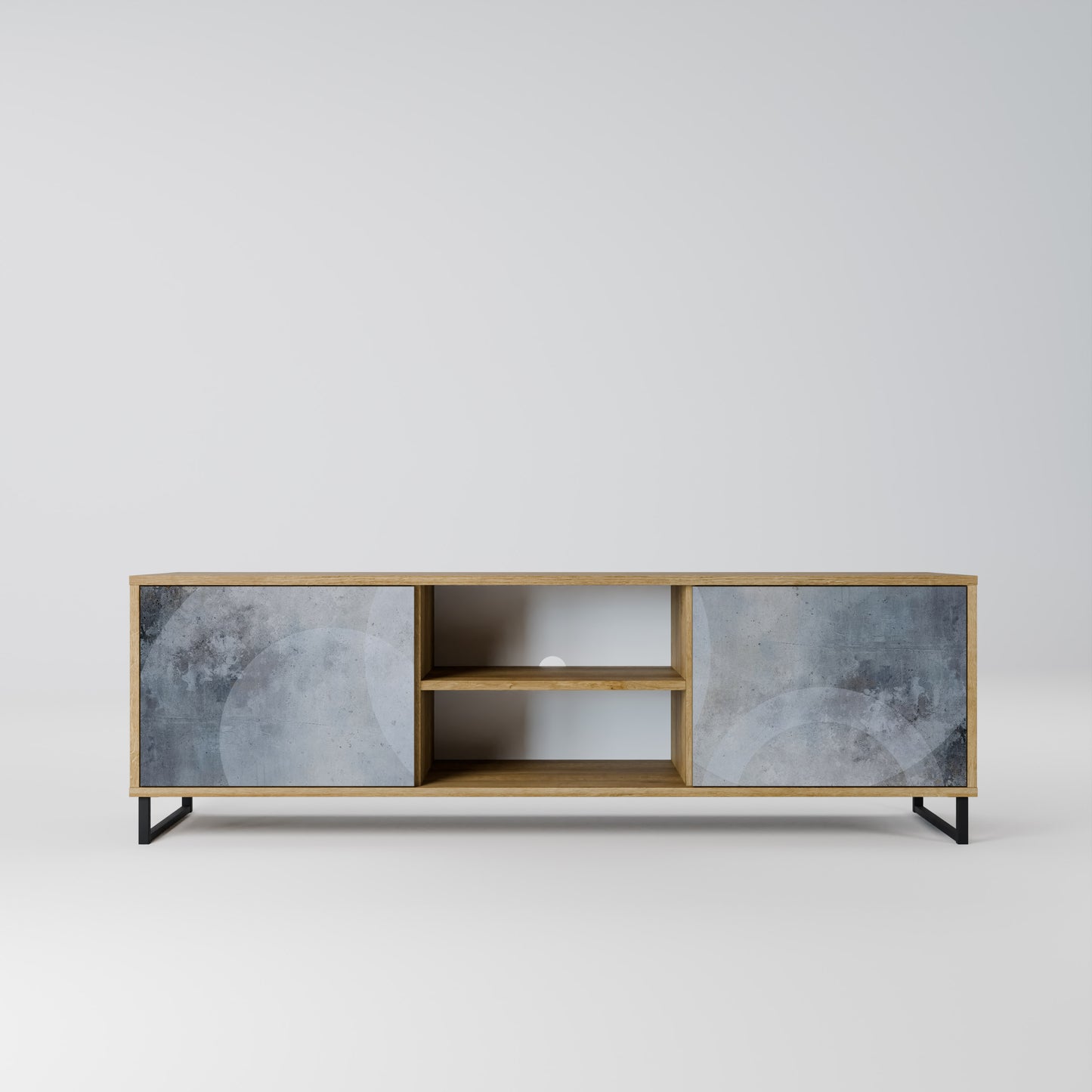 MUTED ARC 2-Door TV Stand in Oak Effect