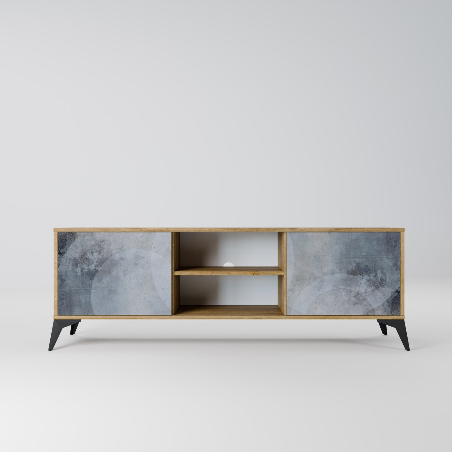 MUTED ARC 2-Door TV Stand in Oak Effect