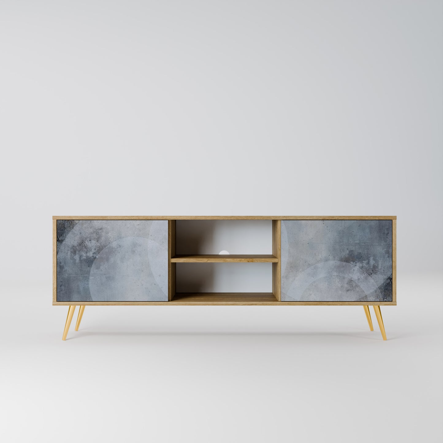 MUTED ARC 2-Door TV Stand in Oak Effect