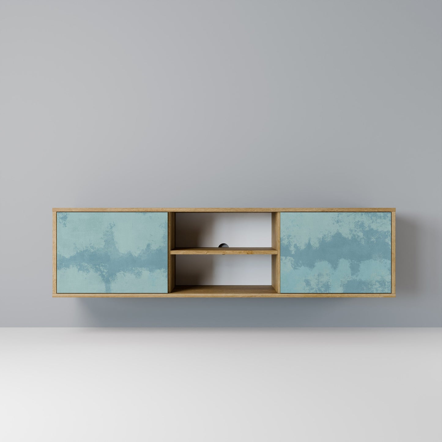 SKY WASH 2-Door TV Stand in Oak Effect