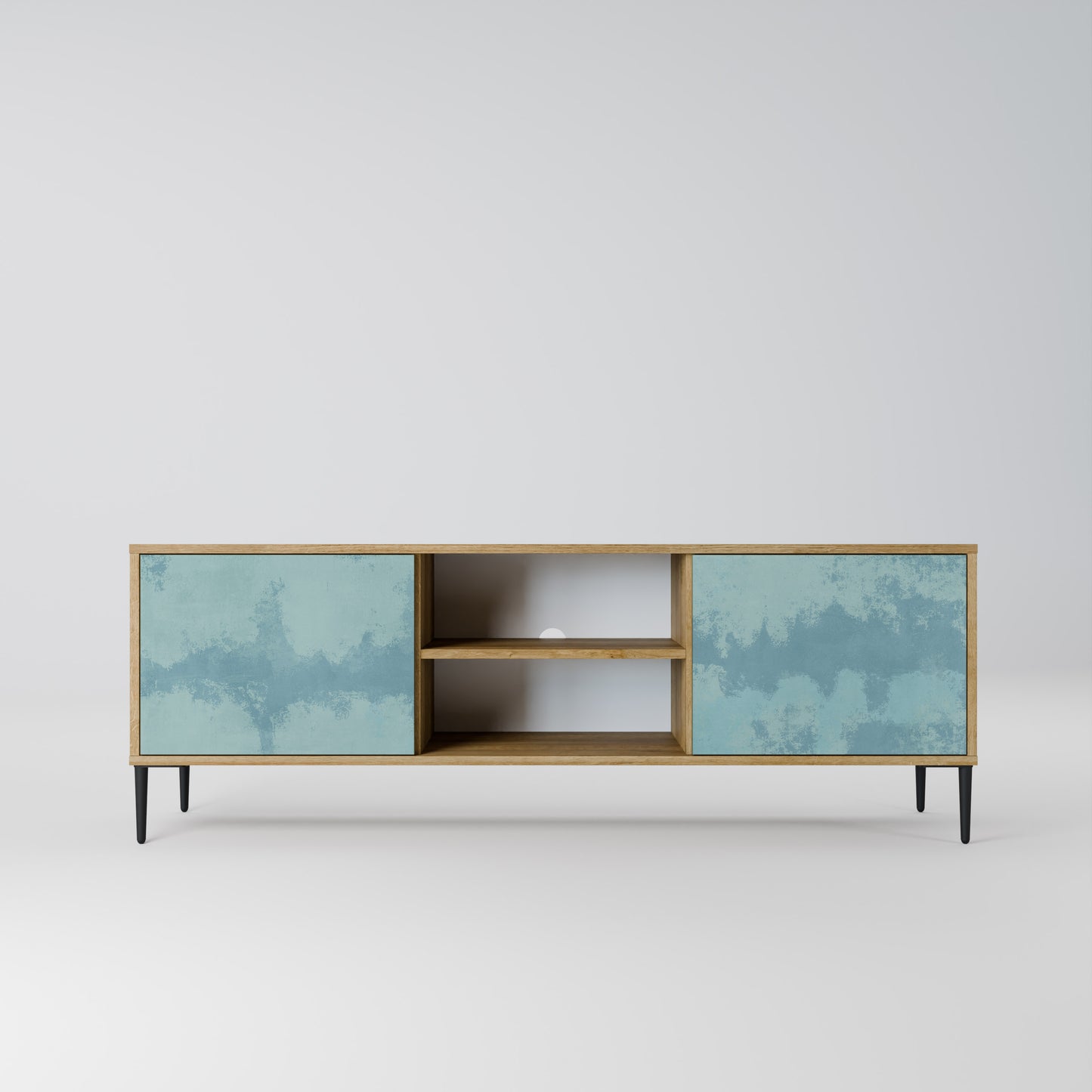 SKY WASH 2-Door TV Stand in Oak Effect