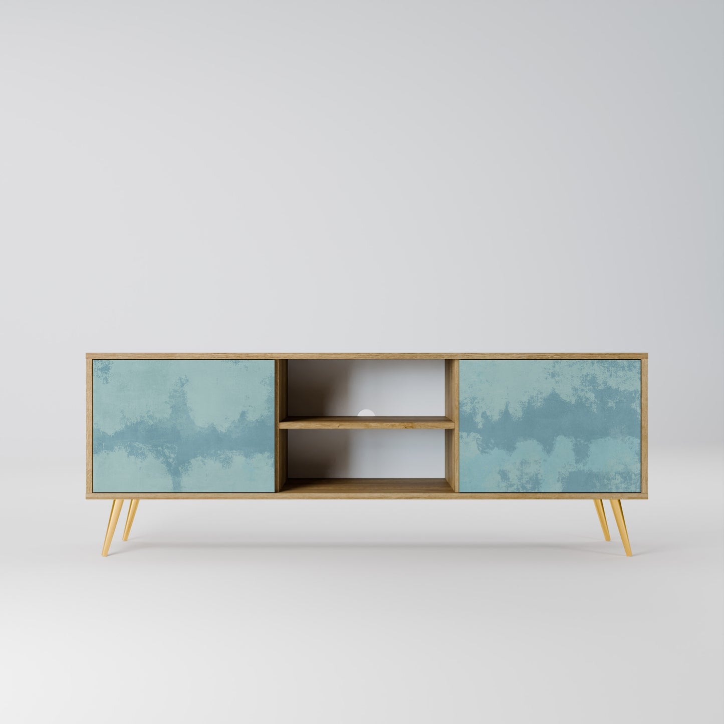 SKY WASH 2-Door TV Stand in Oak Effect