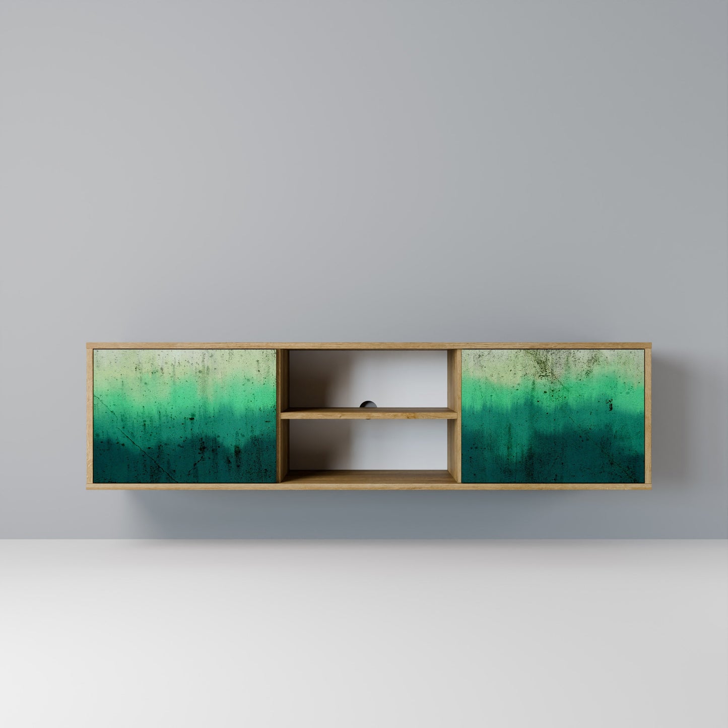 NORTHERN LIGHTS 2-Door TV Stand in Oak Effect