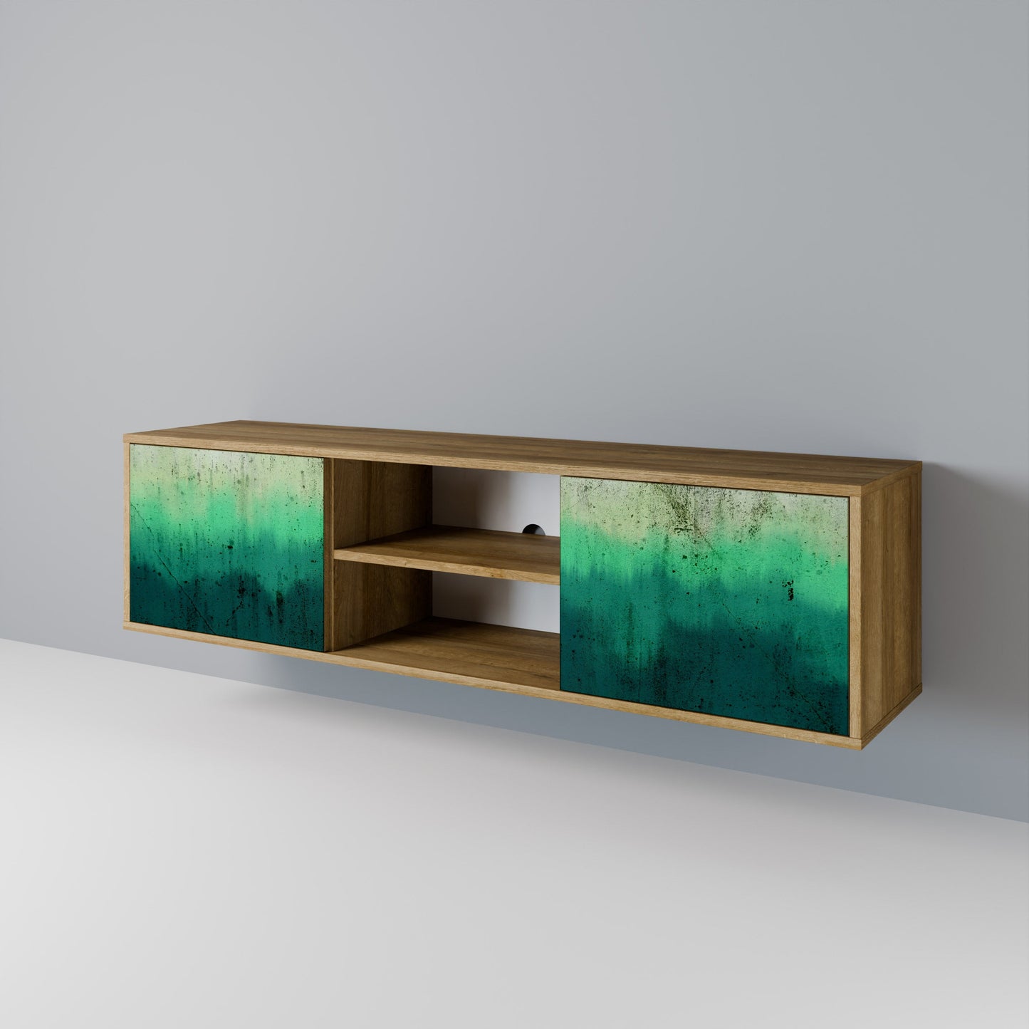 NORTHERN LIGHTS 2-Door TV Stand in Oak Effect