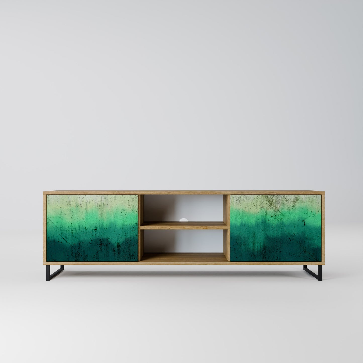 NORTHERN LIGHTS 2-Door TV Stand in Oak Effect