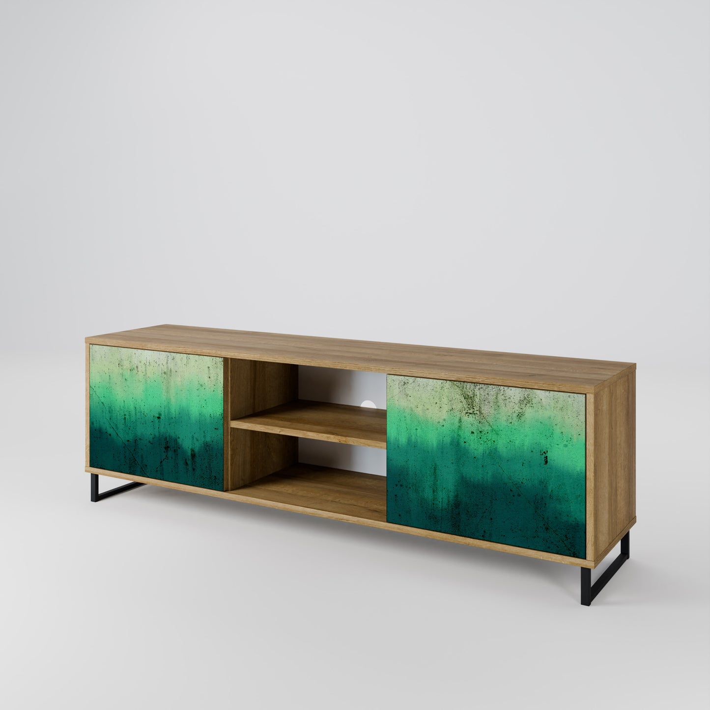 NORTHERN LIGHTS 2-Door TV Stand in Oak Effect