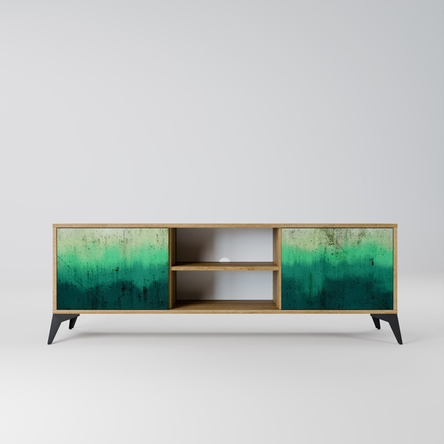 NORTHERN LIGHTS 2-Door TV Stand in Oak Effect