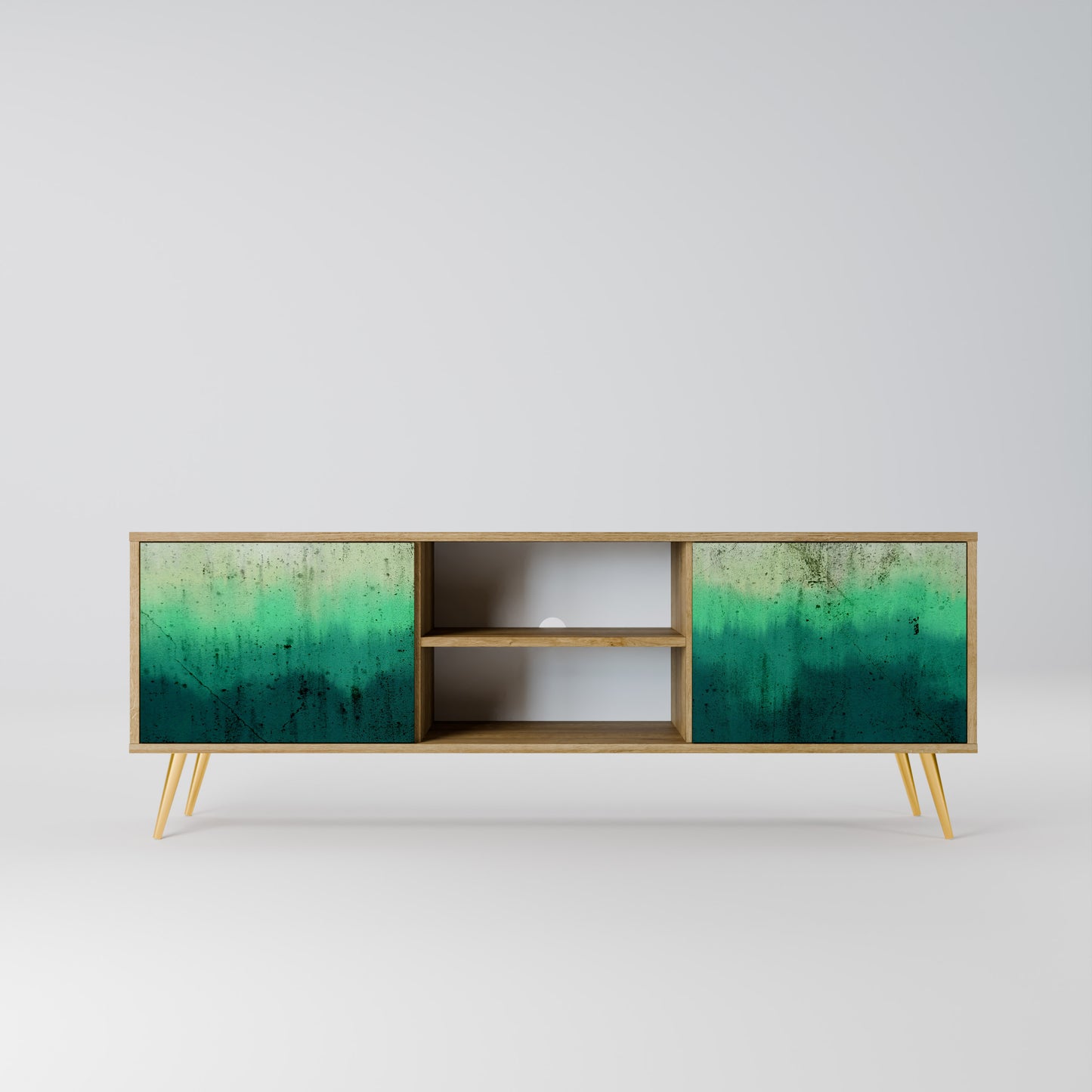 NORTHERN LIGHTS 2-Door TV Stand in Oak Effect