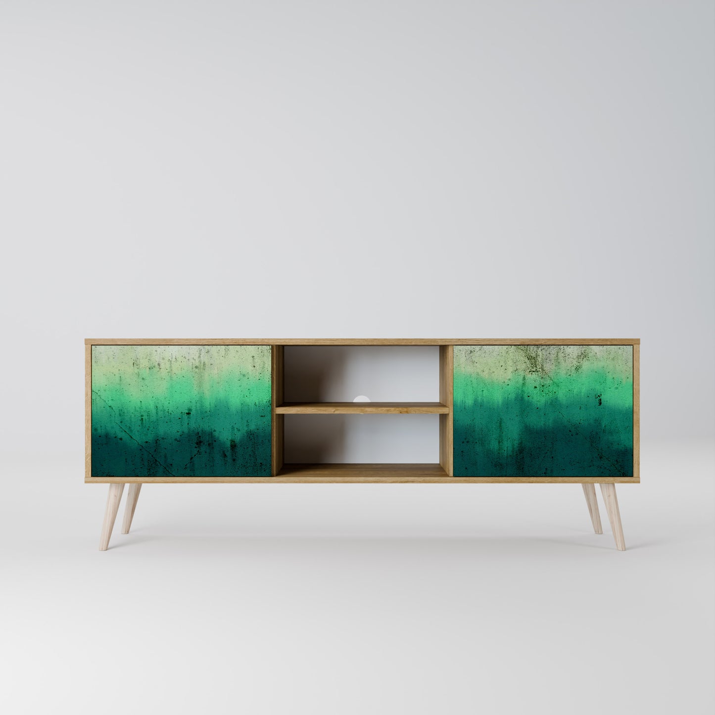 NORTHERN LIGHTS 2-Door TV Stand in Oak Effect