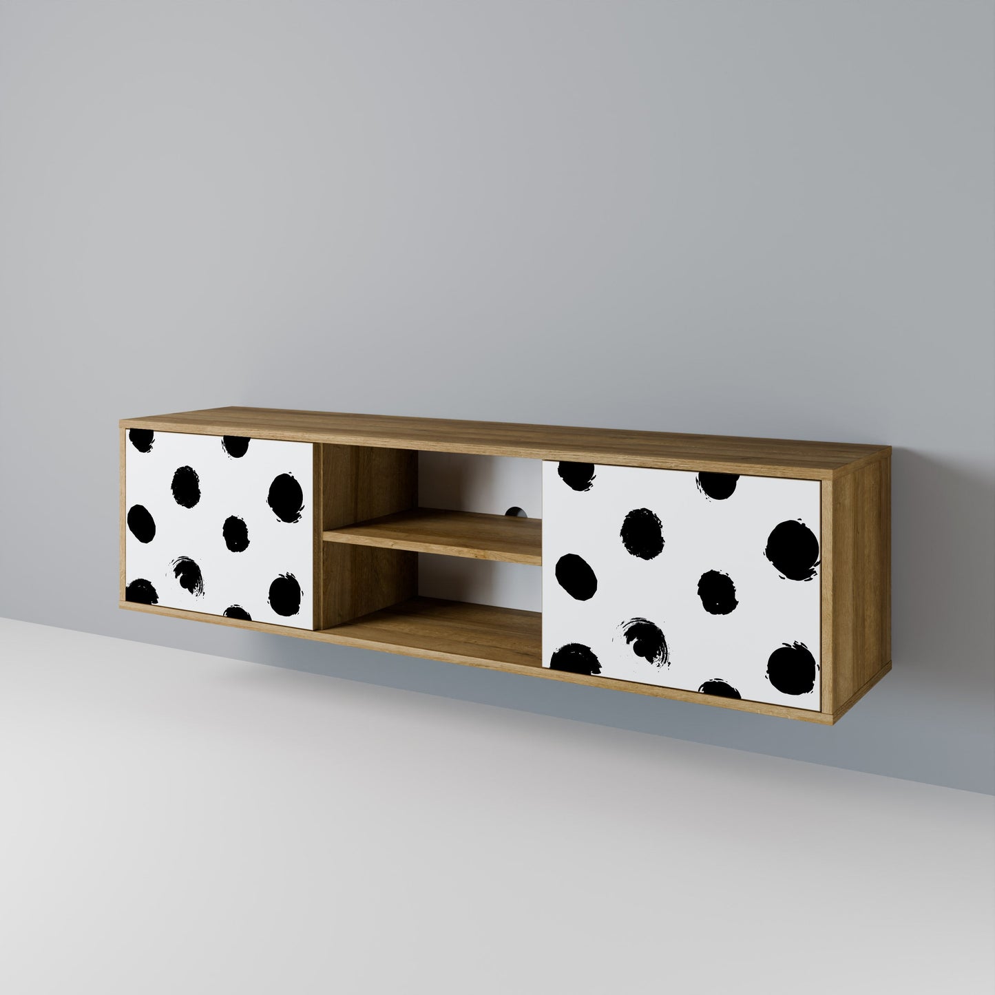 SLIPPING MINUTES 2-Door TV Stand in Oak Effect