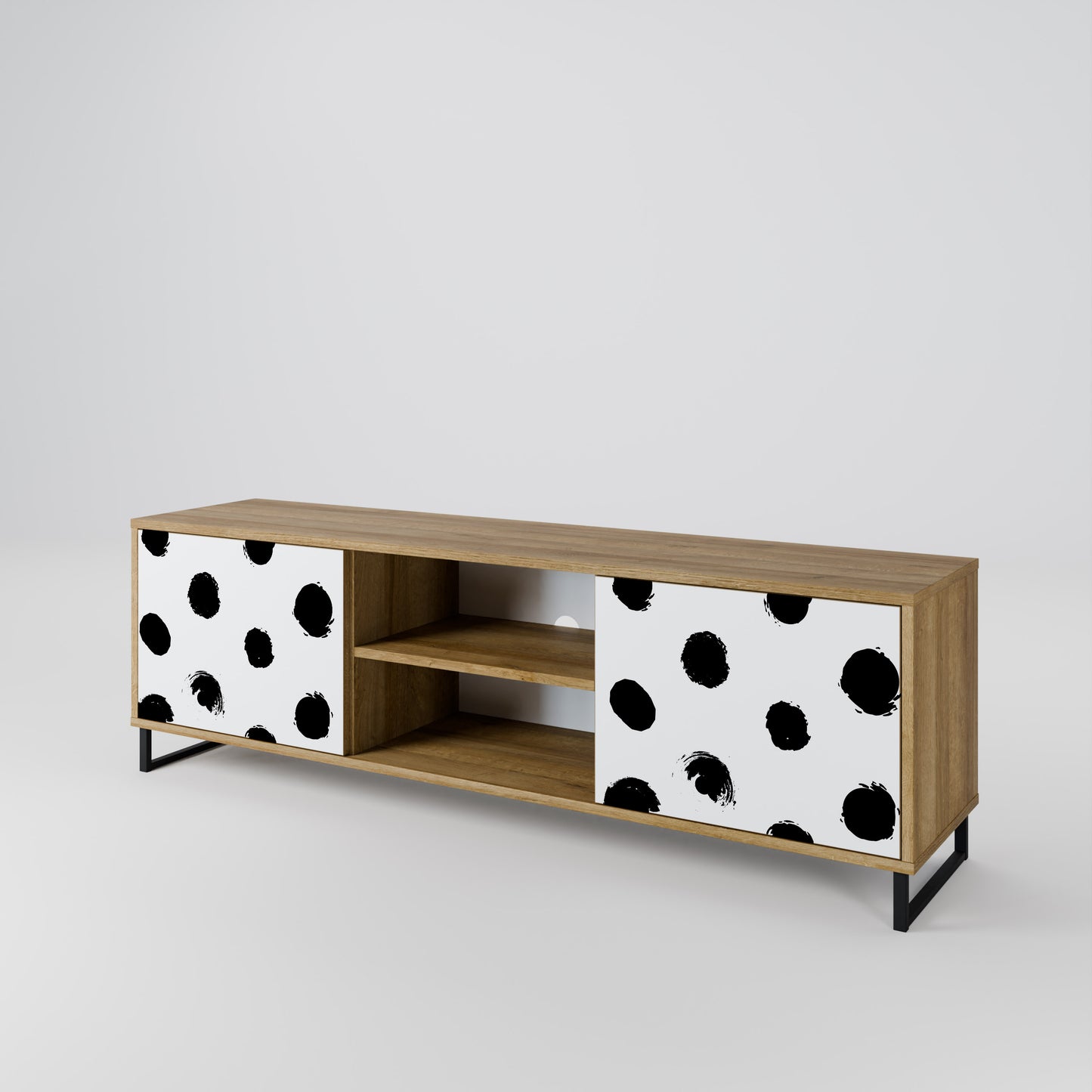 SLIPPING MINUTES 2-Door TV Stand in Oak Effect