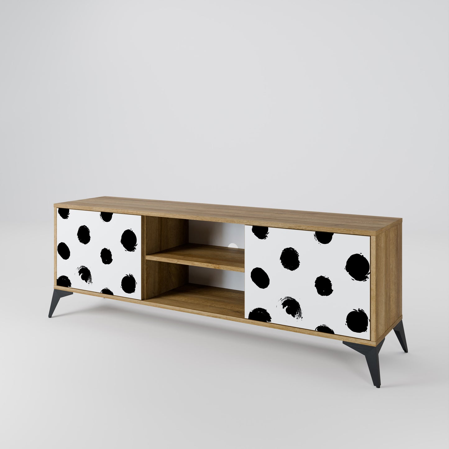 SLIPPING MINUTES 2-Door TV Stand in Oak Effect