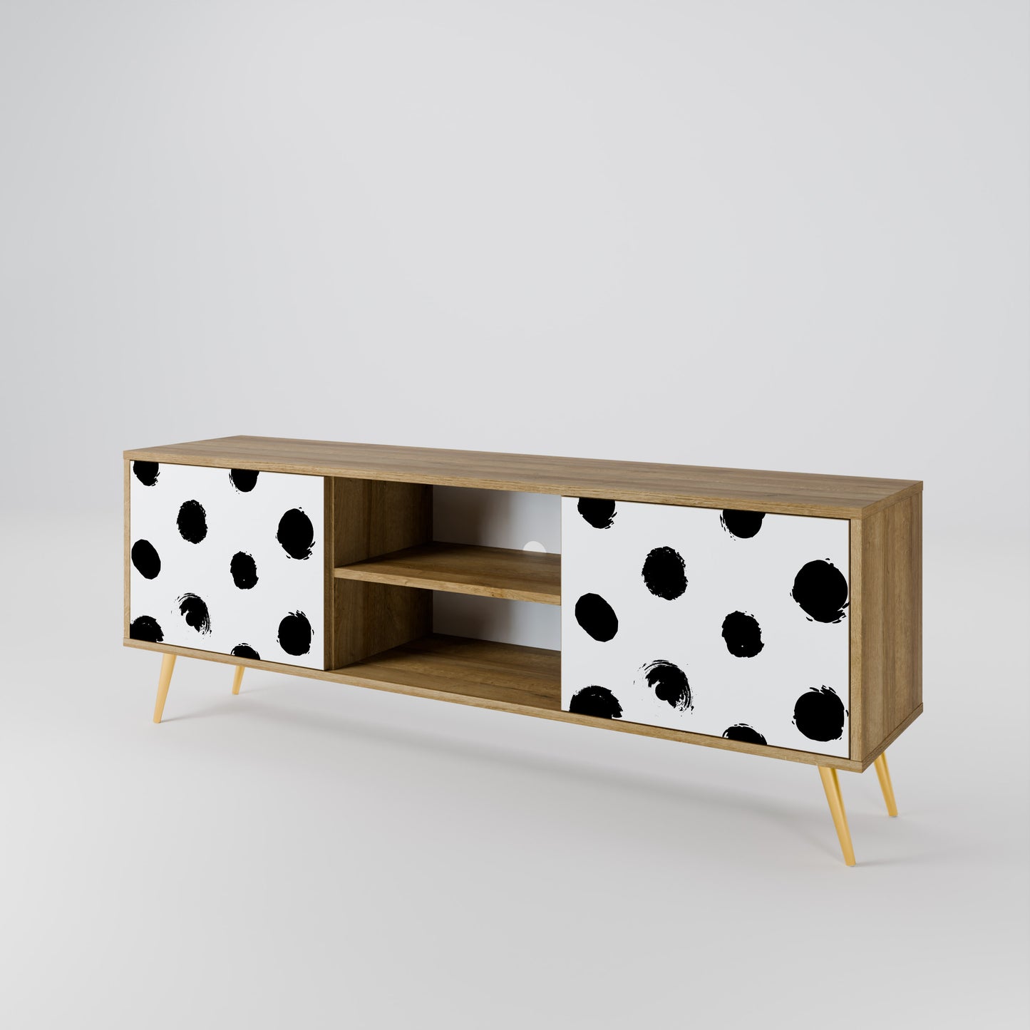 SLIPPING MINUTES 2-Door TV Stand in Oak Effect