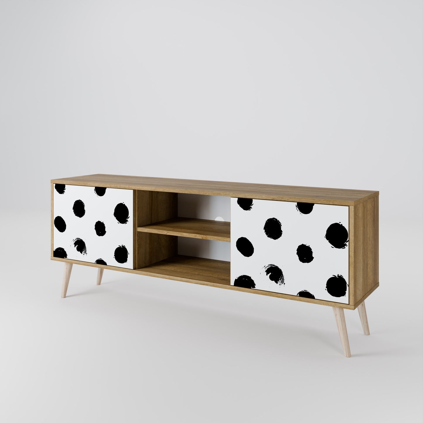 SLIPPING MINUTES 2-Door TV Stand in Oak Effect