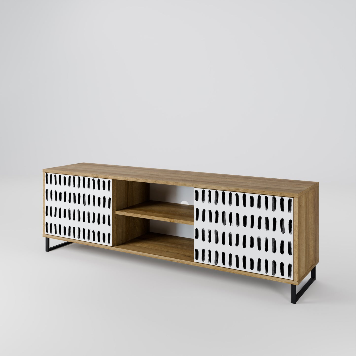 NIGHTY MELODIES 2-Door TV Stand in Oak Effect