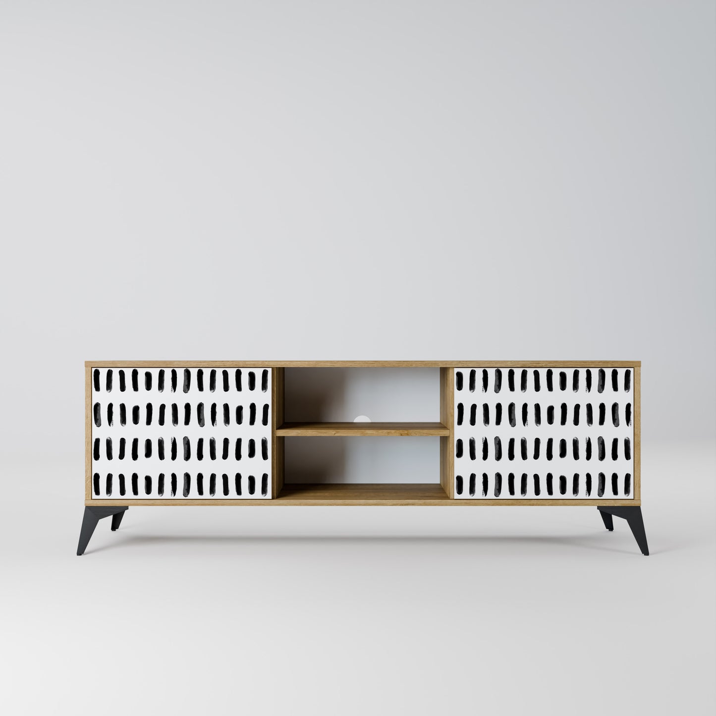 NIGHTY MELODIES 2-Door TV Stand in Oak Effect