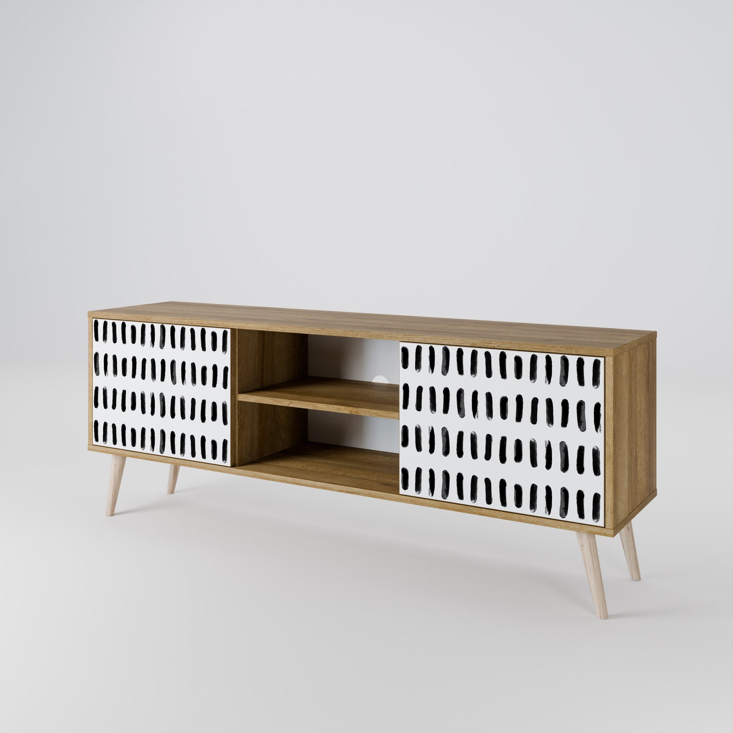 NIGHTY MELODIES 2-Door TV Stand in Oak Effect