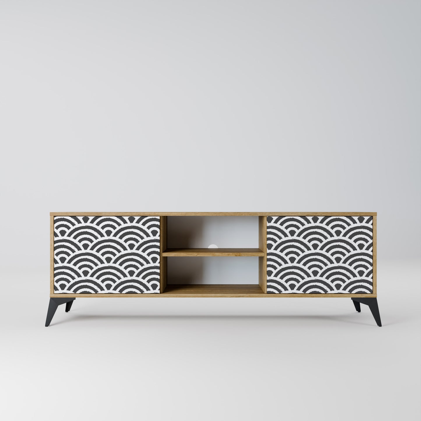 GLOOMY HOST 2-Door TV Stand in Oak Effect