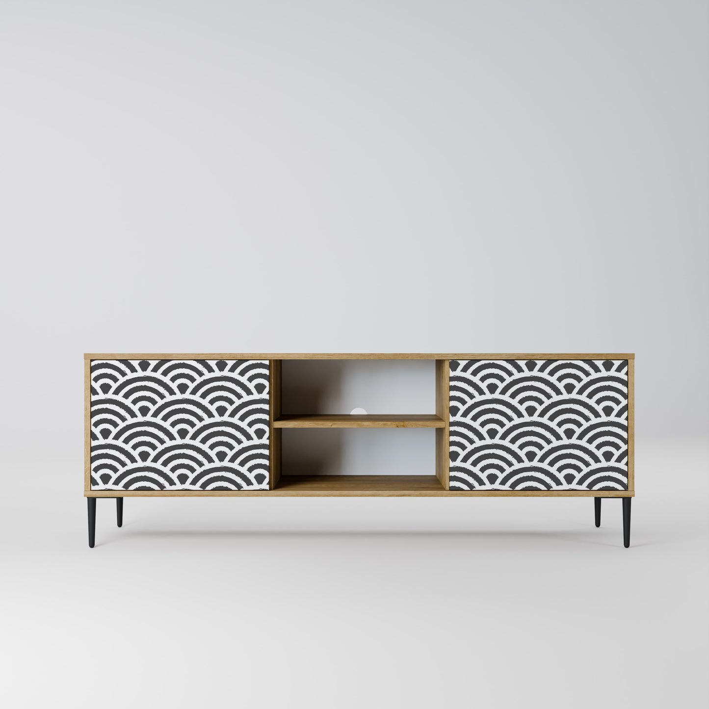 GLOOMY HOST 2-Door TV Stand in Oak Effect