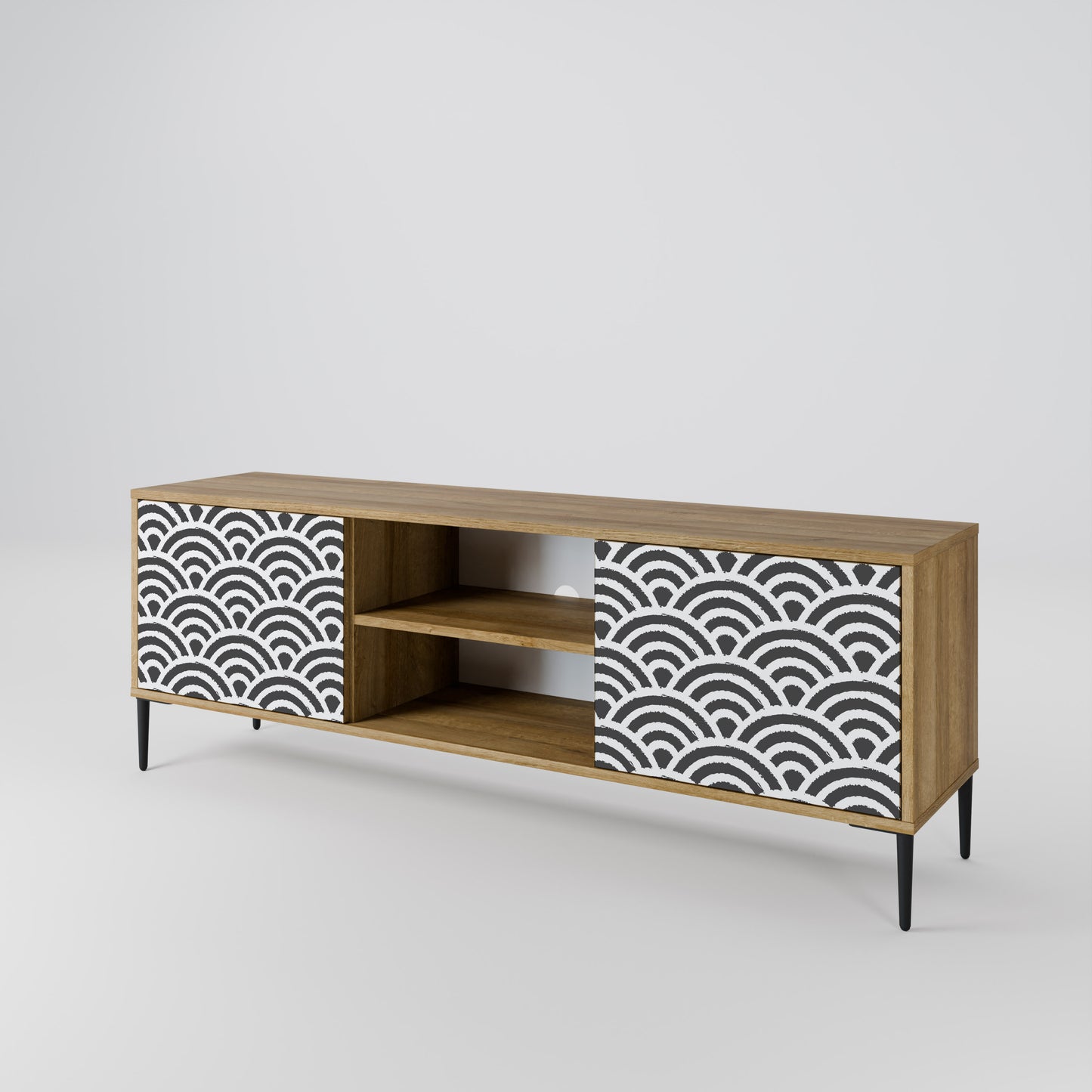 GLOOMY HOST 2-Door TV Stand in Oak Effect
