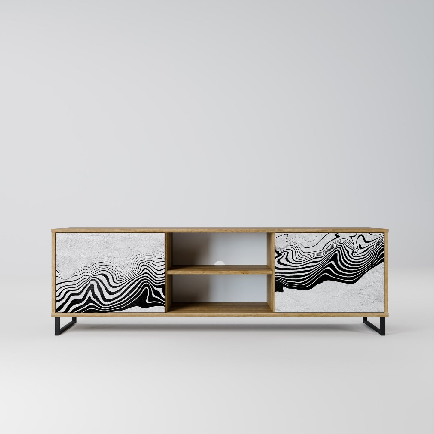MONOCHROME MIRAGE 2-Door TV Stand in Oak Effect