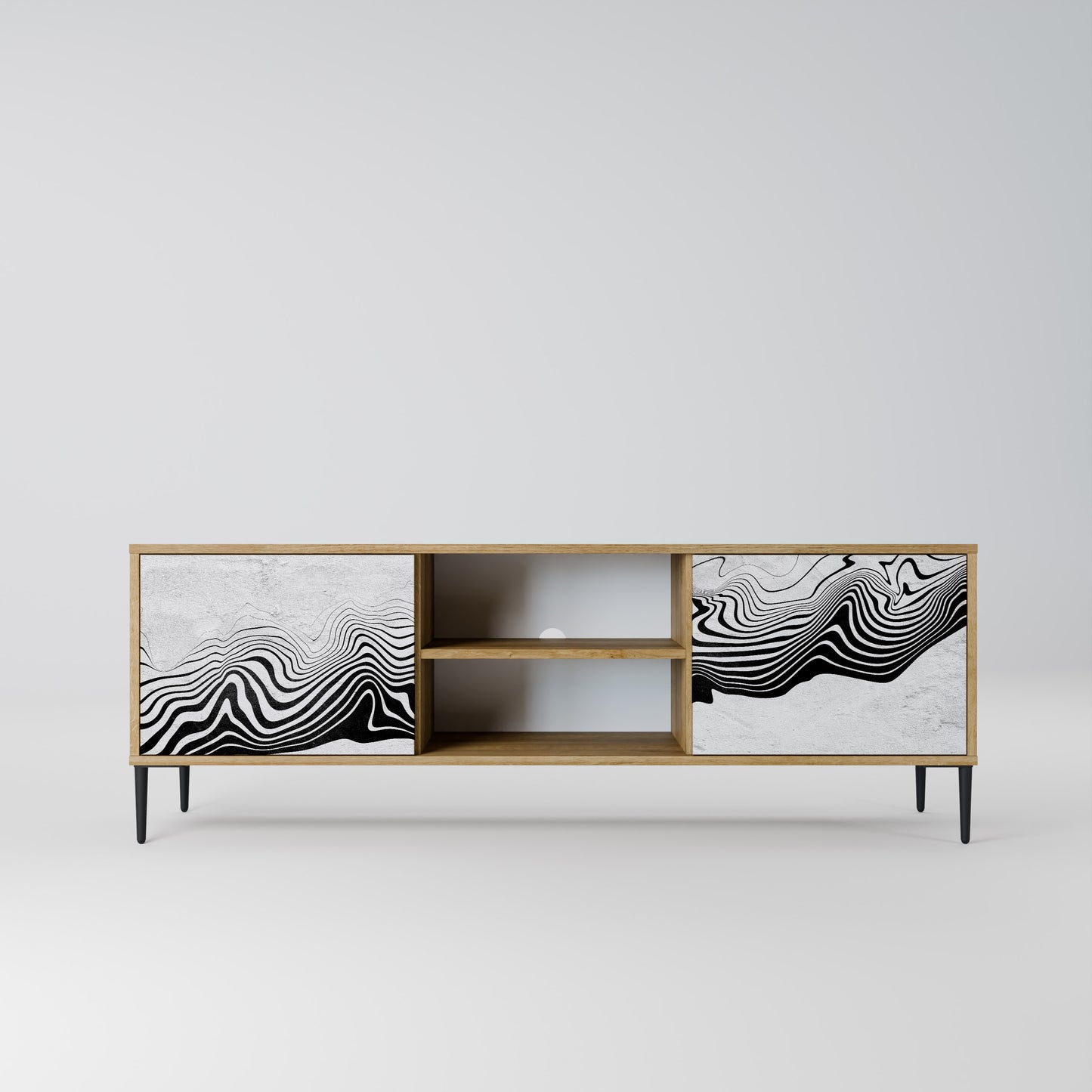 MONOCHROME MIRAGE 2-Door TV Stand in Oak Effect