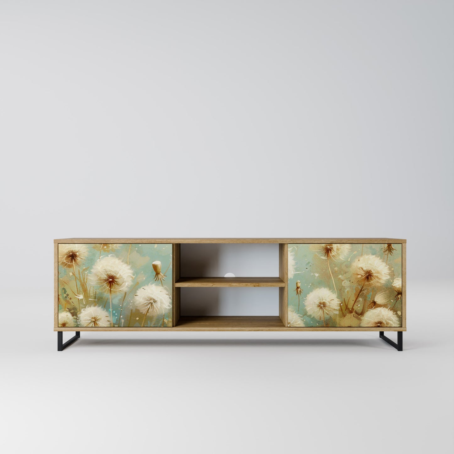 DREAMY MEADOW 2-Door TV Stand in Oak Effect