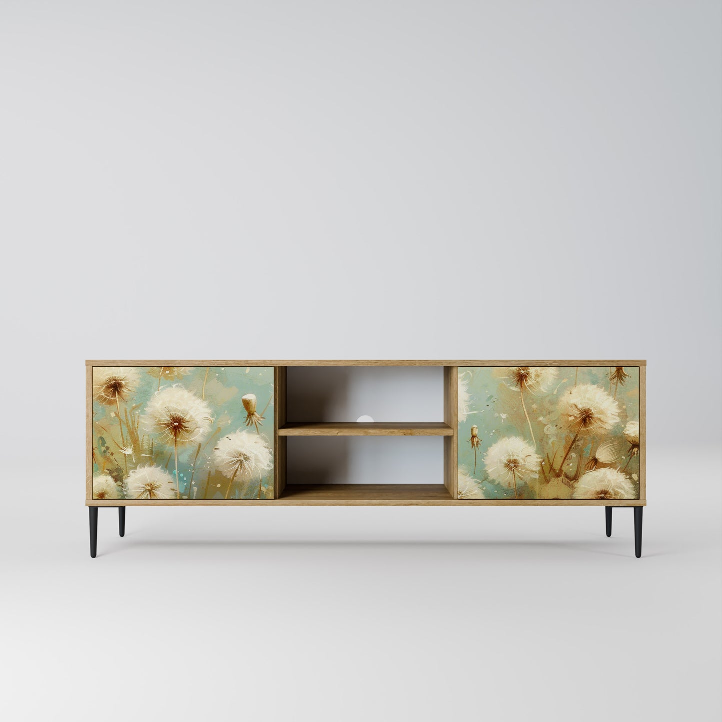 DREAMY MEADOW 2-Door TV Stand in Oak Effect