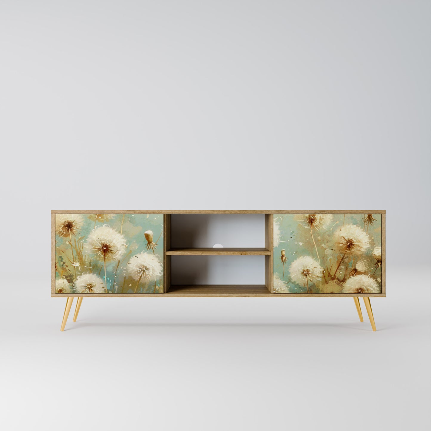 DREAMY MEADOW 2-Door TV Stand in Oak Effect