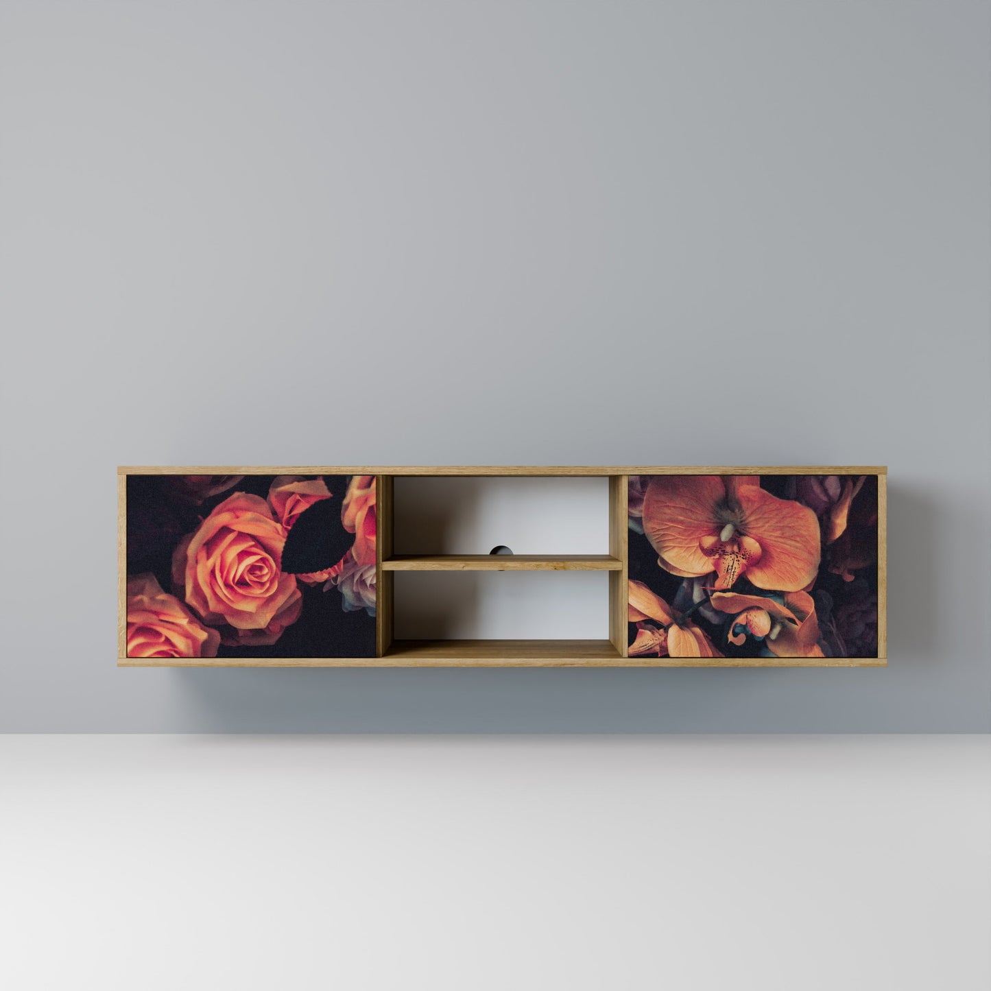 NEVERENDING BLOOM 2-Door TV Stand in Oak Effect