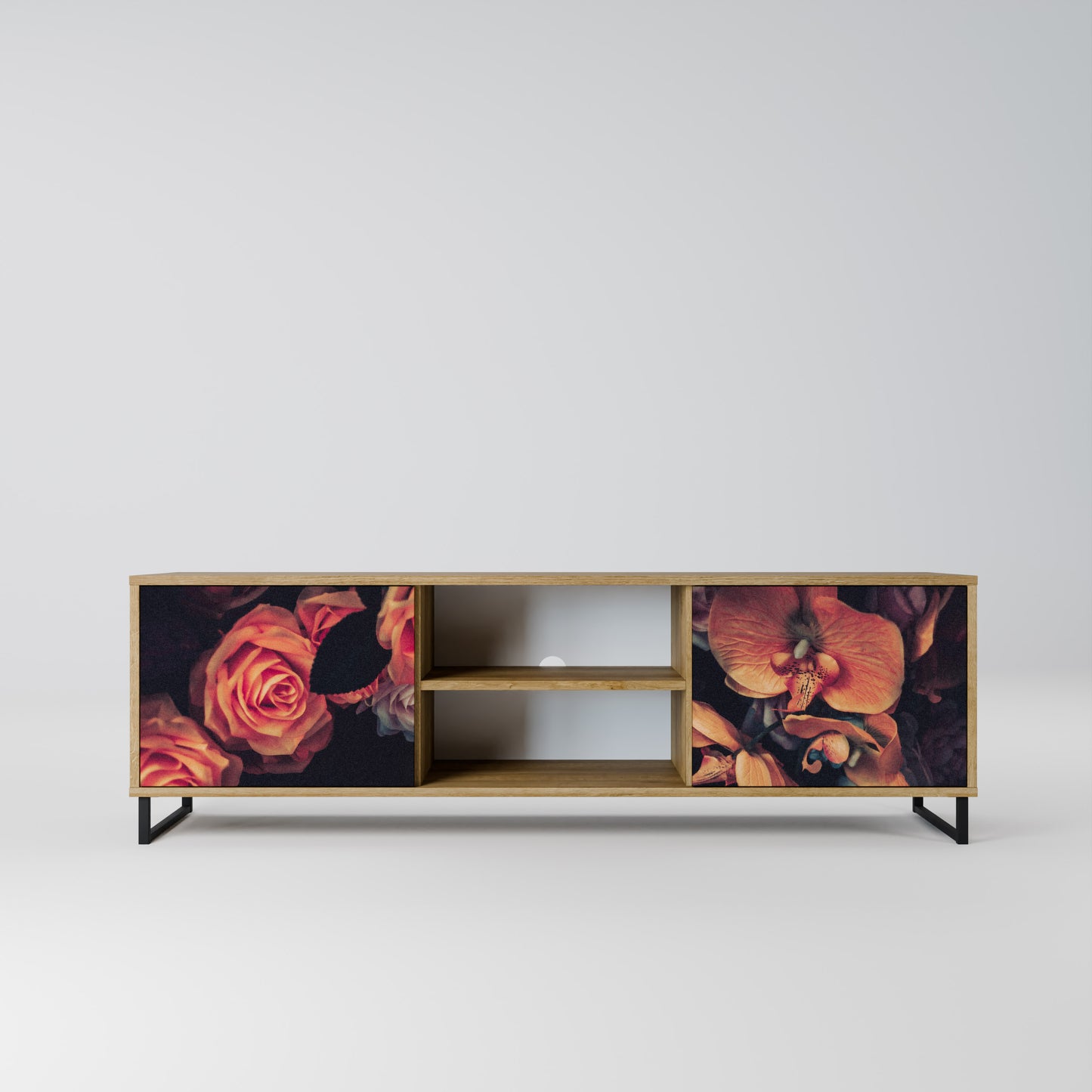 NEVERENDING BLOOM 2-Door TV Stand in Oak Effect